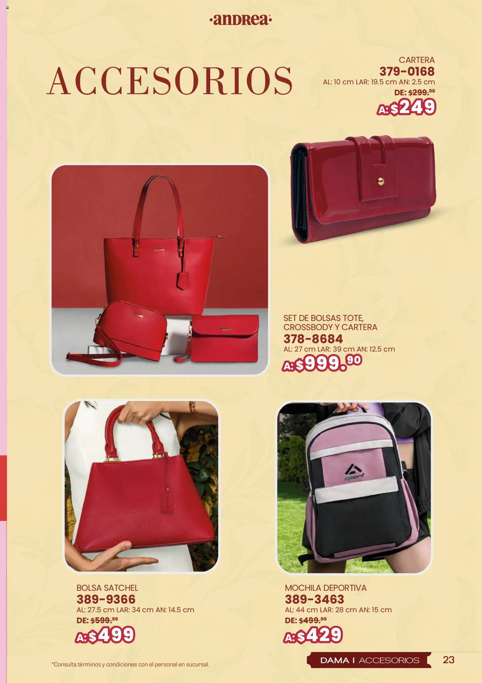 Nuevas ofertas de Andrea válidas en toda la República Mexicana desde el 25.01.2026. ¡Encuentra las mejores ofertas en Andrea catálogo San Vatentín! | Página: 23 | Productos: Bolsa, Mochila