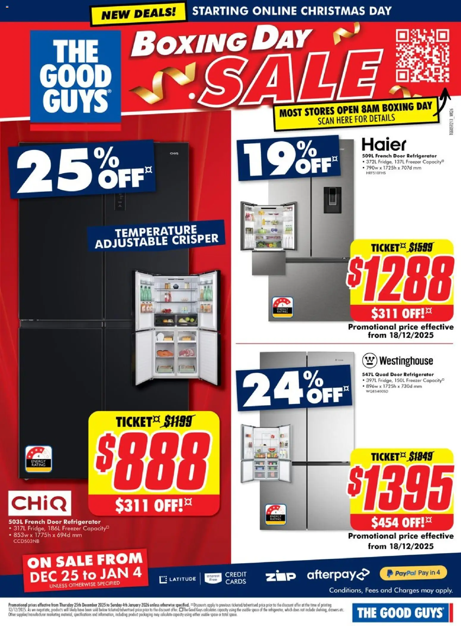 The Good Guys catalogue - valid from 24.12.2025 | Page: 7 | Products: Door, Freezer, Refrigerator