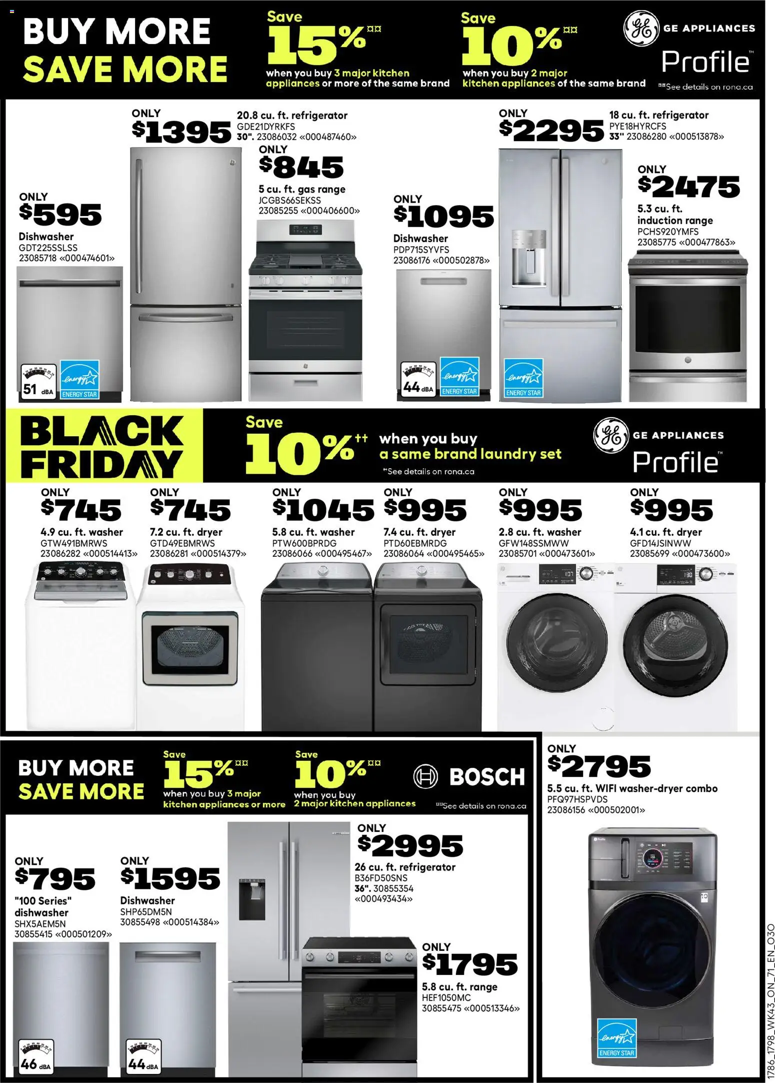 Rona flyer valid from 20.11.2025 | Page: 16 | Products: Refrigerator, Dryer, Dishwasher