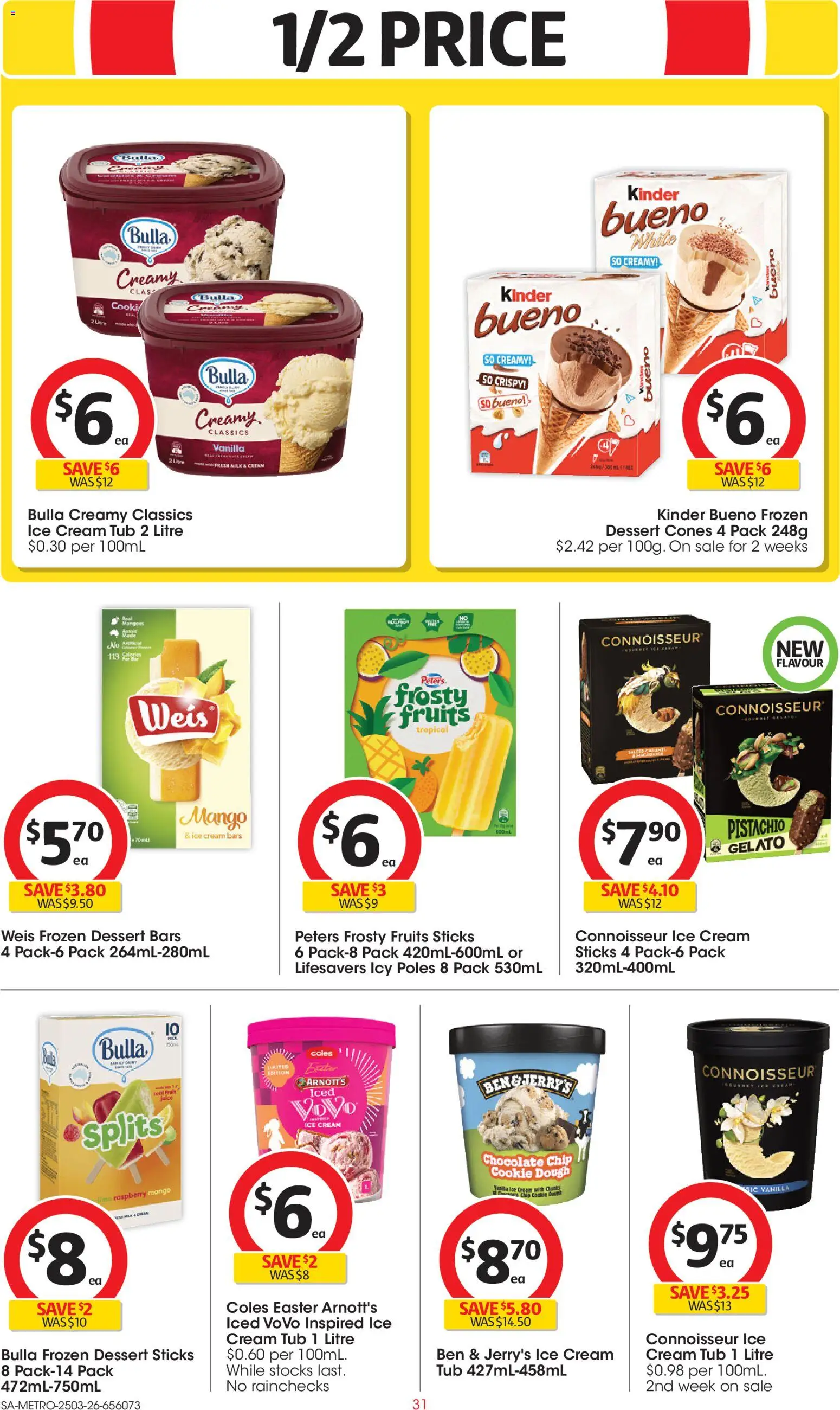 Coles catalogue - valid from 25.03.2026 | Page: 31 | Products: Cream, Ice cream, Fruits, Lime