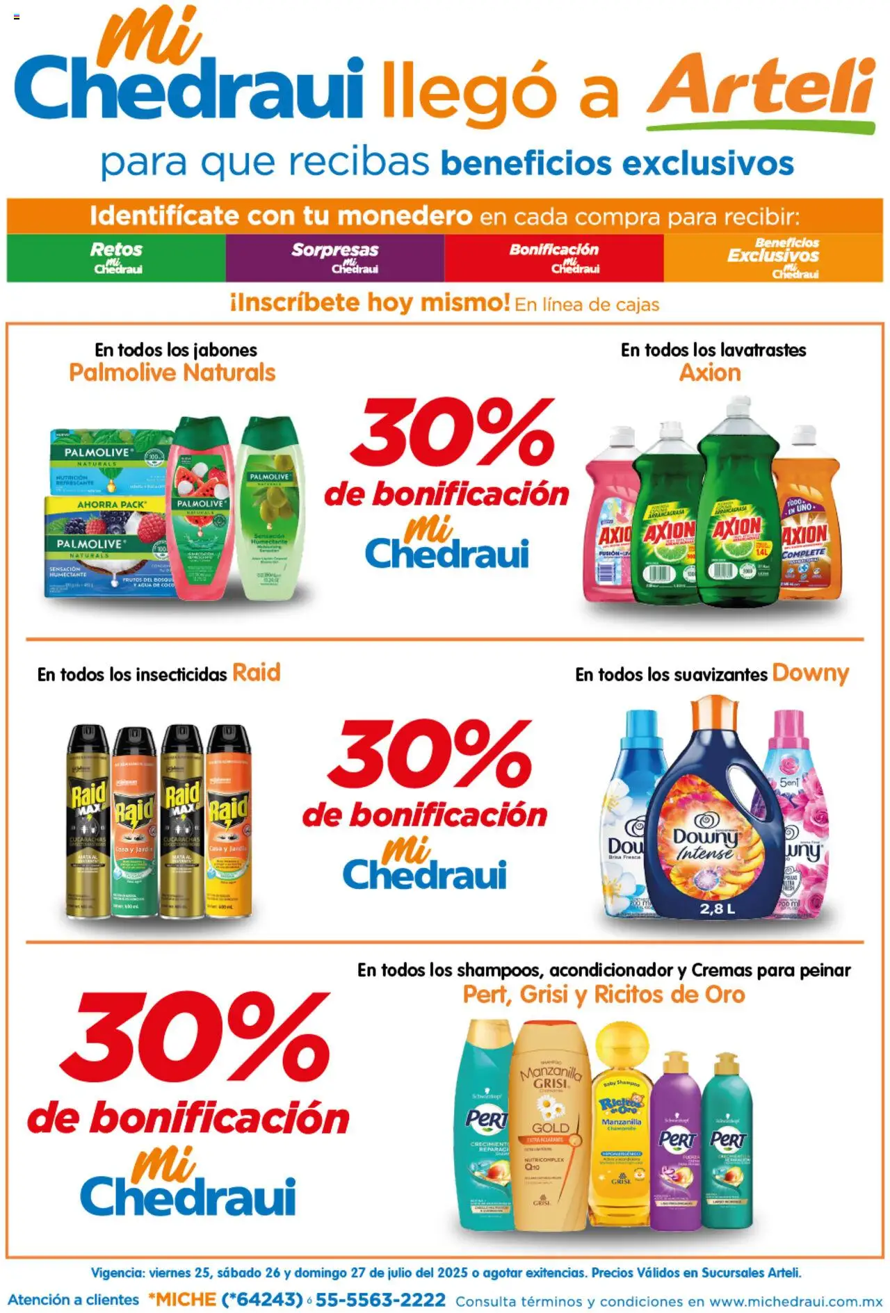 Nuevas ofertas de Arteli válidas en toda la República Mexicana desde el 25.07.2025. ¡Encuentra las mejores ofertas en Arteli Folleto MiChedraui! | Página: 1 | Productos: Monedero, Agua, Acondicionador