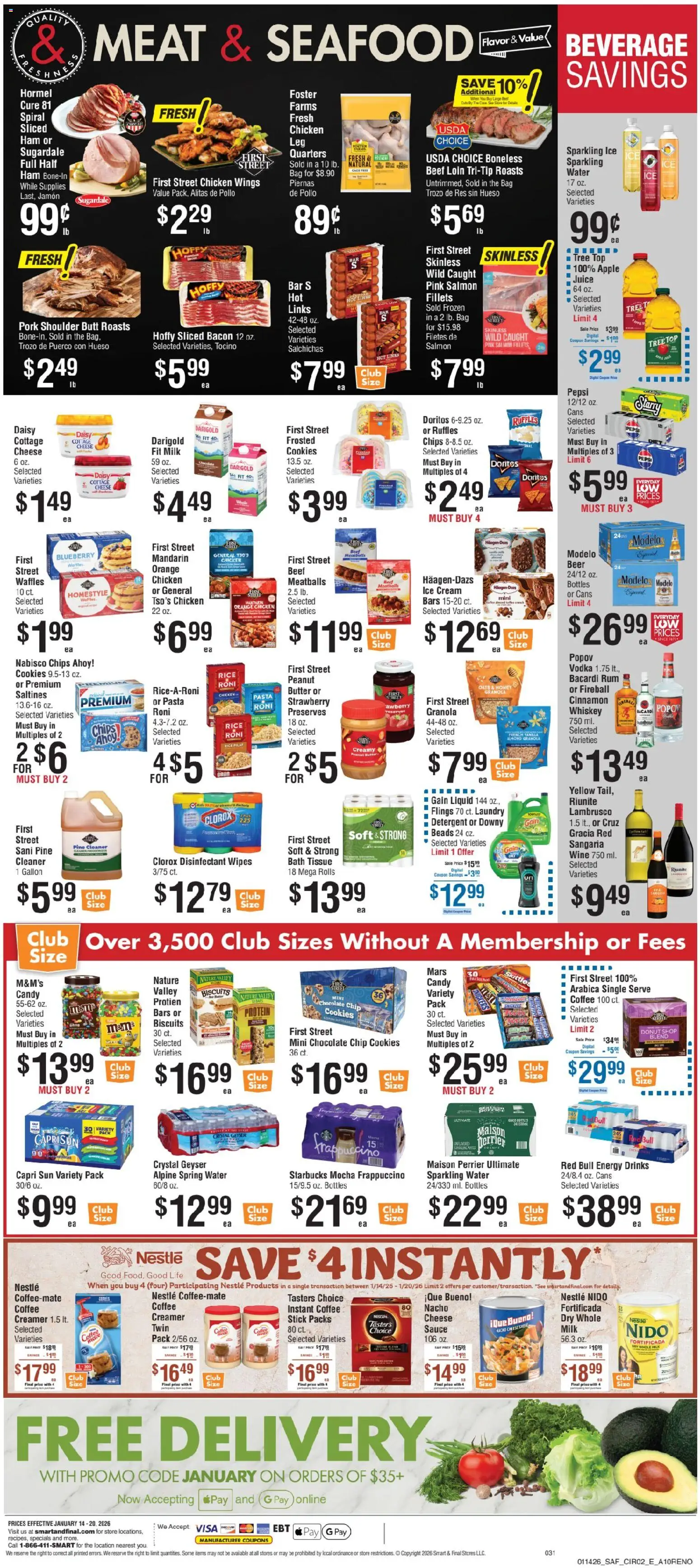 Smart & Final Weekly Ad - valid from 14.01.2026 | Page: 3 | Products: Bath, Detergent, Cookies, Chocolate Chip