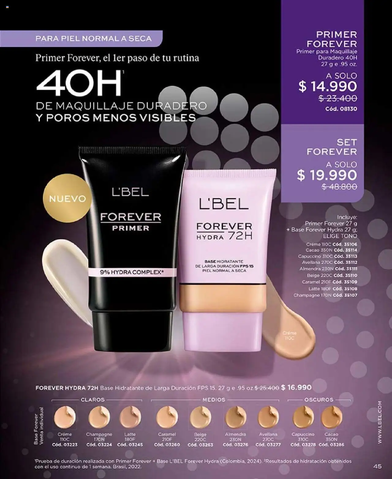 Catálogo L'Bel Campaña 14 │ válido desde el 31.08.2025 | Página: 45 | Productos: Almendra, Cacao, Maquillaje, Individual