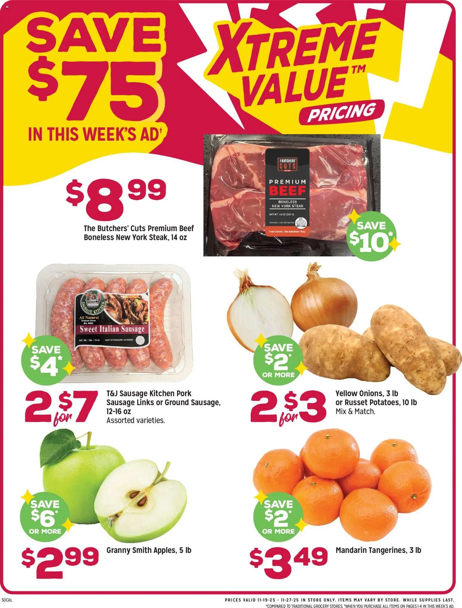 Grocery Outlet Weekly Ad - CA - valid from 26.11.2025 | Page: 2 | Products: Pork, Beef, Sausage