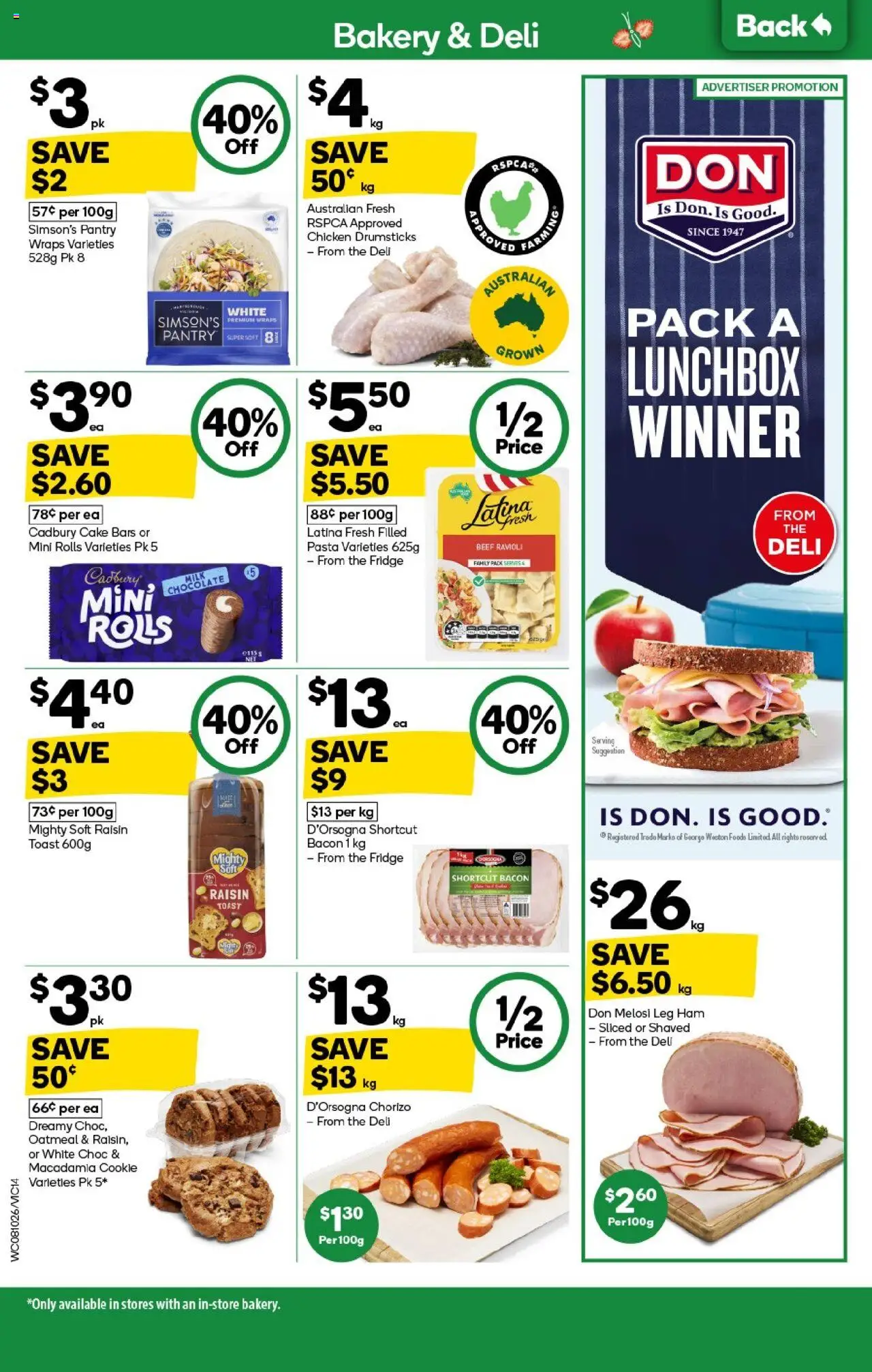 Woolworths catalogue - valid from 08.10.2025 | Page: 14 | Products: Bacon, Chicken, Pasta, Fridge