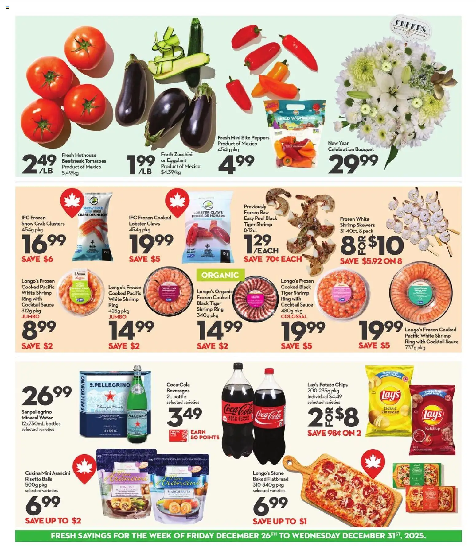 Longo's flyer valid from 26.12.2025 | Page: 4 | Products: Chips, Ketchup, Tomatoes