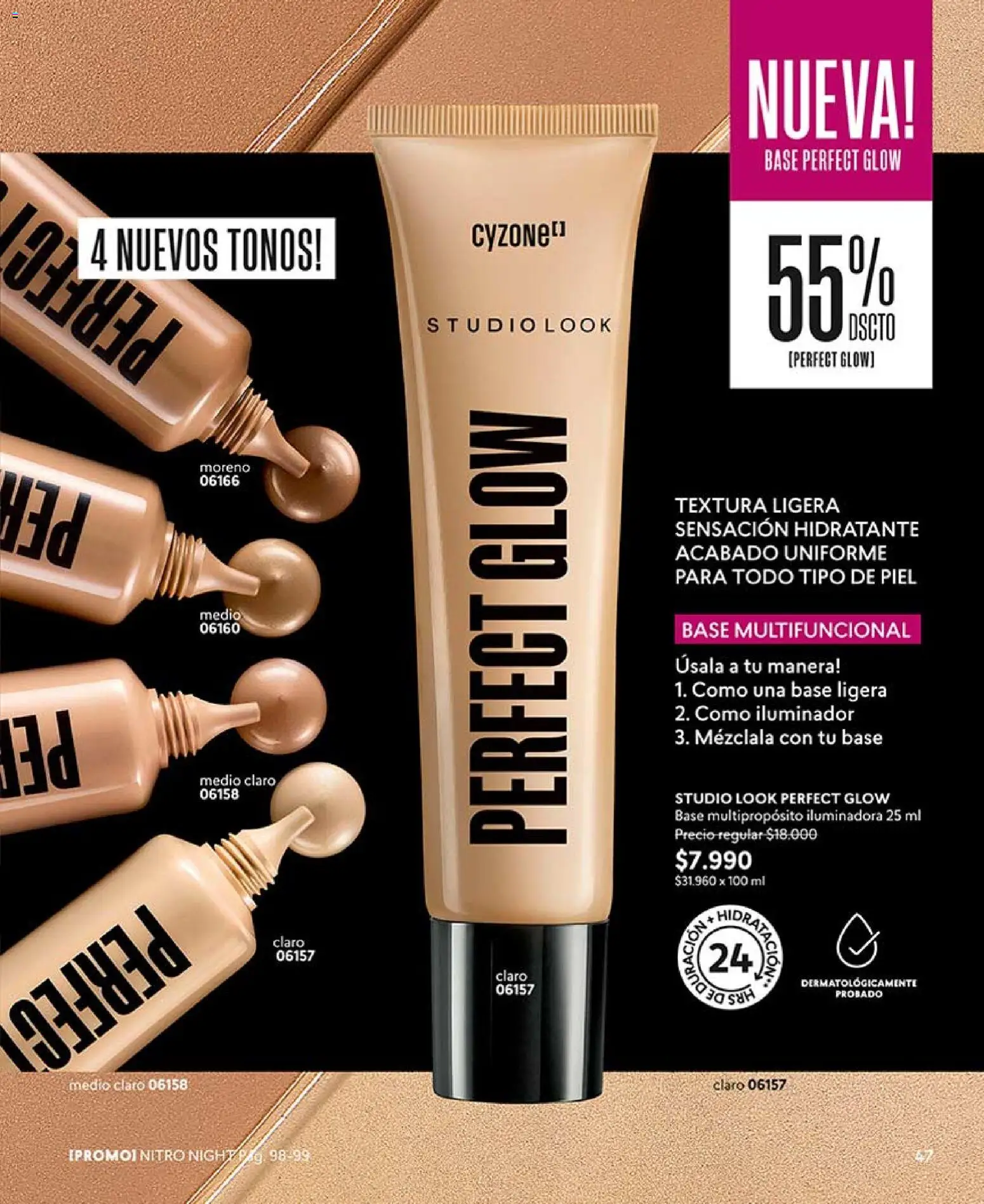 Catálogo CyZone Campaña 8 │ válido desde el 29.04.2026 | Página: 47 | Productos: Base, Iluminador