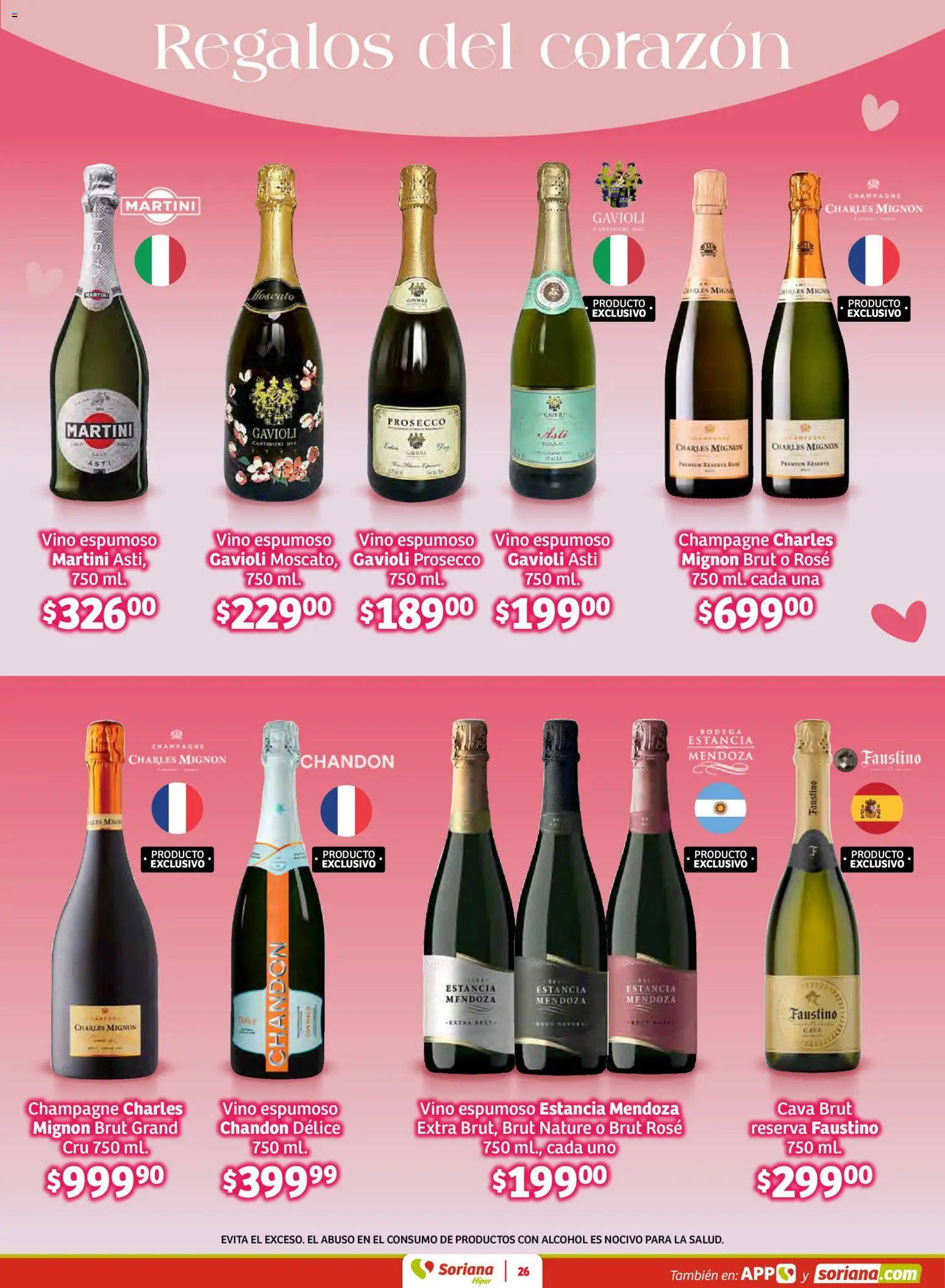 Nuevas ofertas de Soriana válidas en toda la República Mexicana desde el 30.01.2026. ¡Encuentra las mejores ofertas en Soriana - Preciazazaso Híper: Frontera Chih, Coah, Tamaulipas! | Página: 26 | Productos: Champagne, Cava, Vino