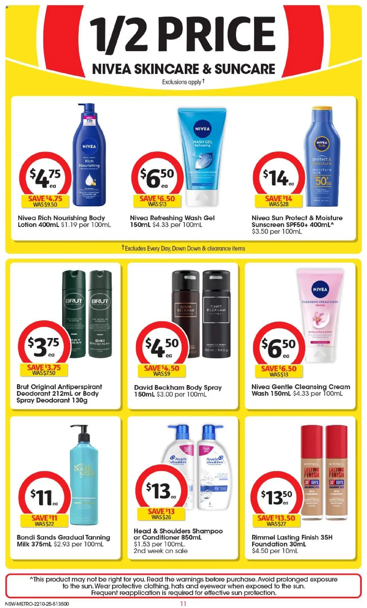 Coles catalogue - valid from 22.10.2025 | Page: 11 | Products: Conditioner, Deodorant, Cream, Body lotion