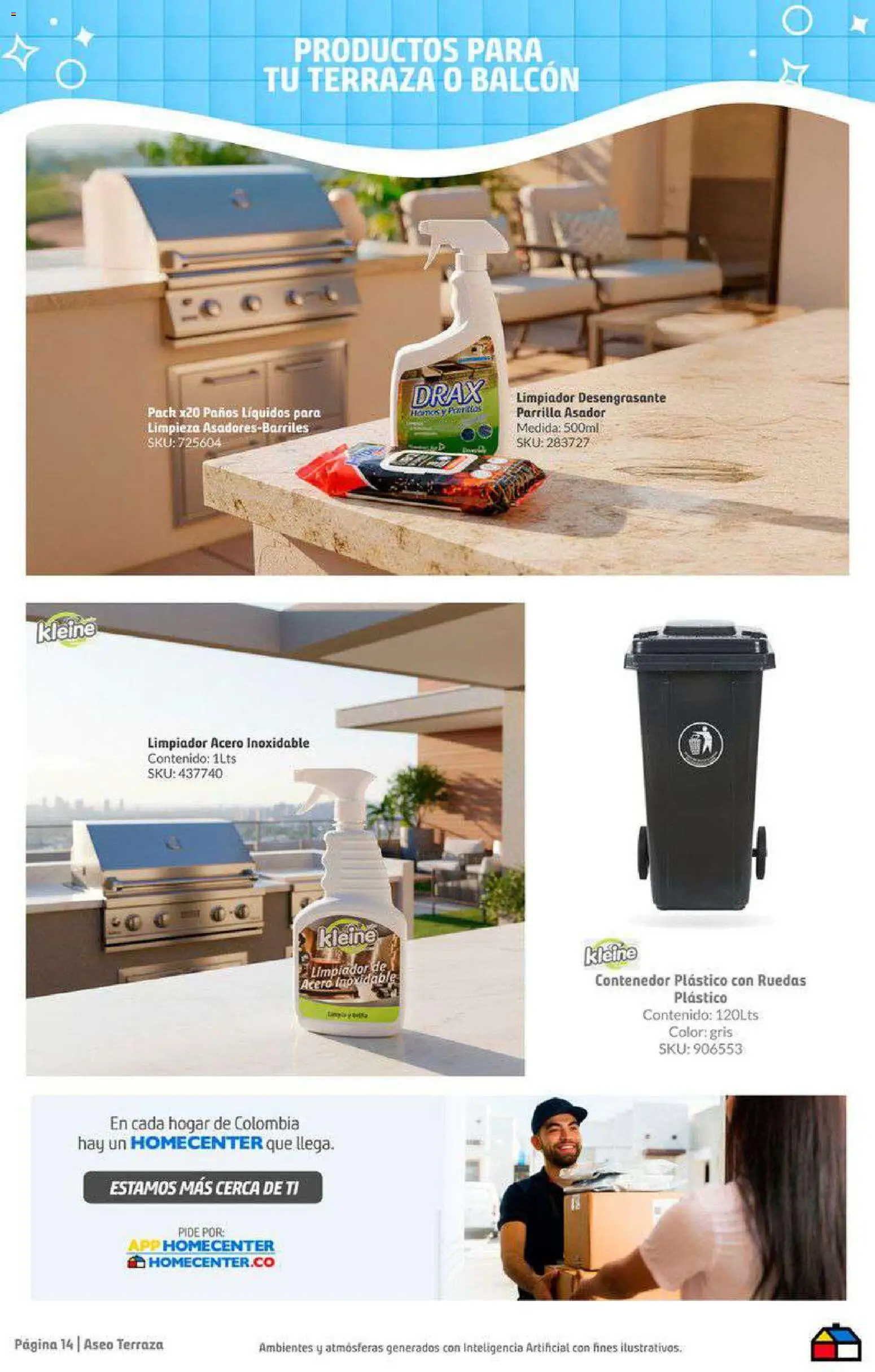 Homecenter revista - valida desde el 24.02.2026 | Página: 14 | Productos: Parrilla, Limpiador