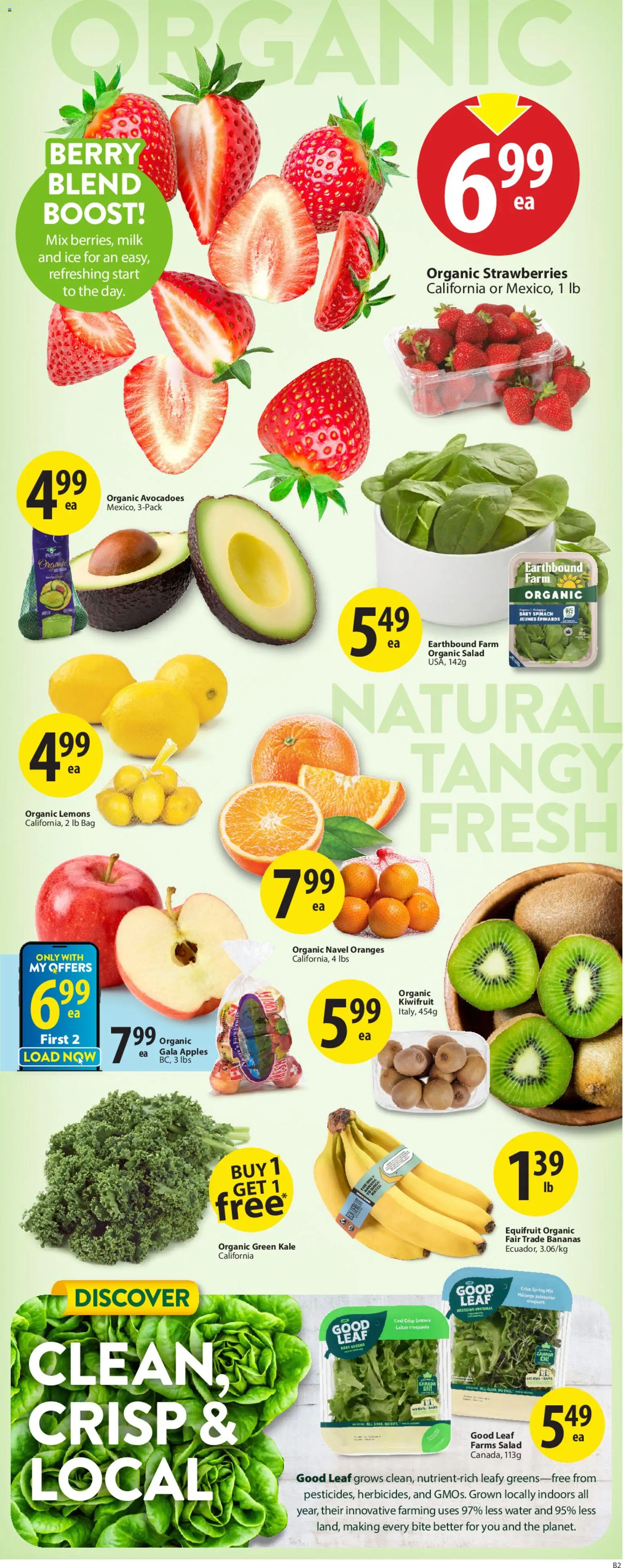 Save on foods flyer valid from 26.02.2026 | Page: 3 | Products: Strawberries, Salad, Milk, Bananas