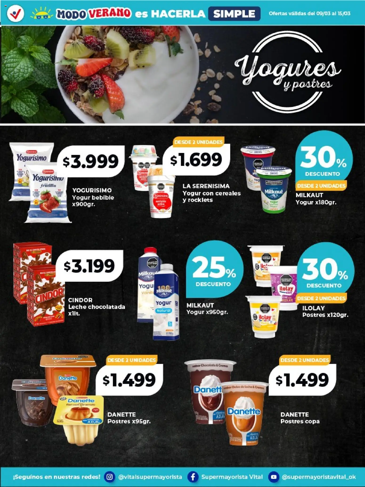 Vital - Especial de frescos │ válido desde el 09.03.2026 | Página: 3 | Productos: Frutilla, Leche, Cereales, Crema