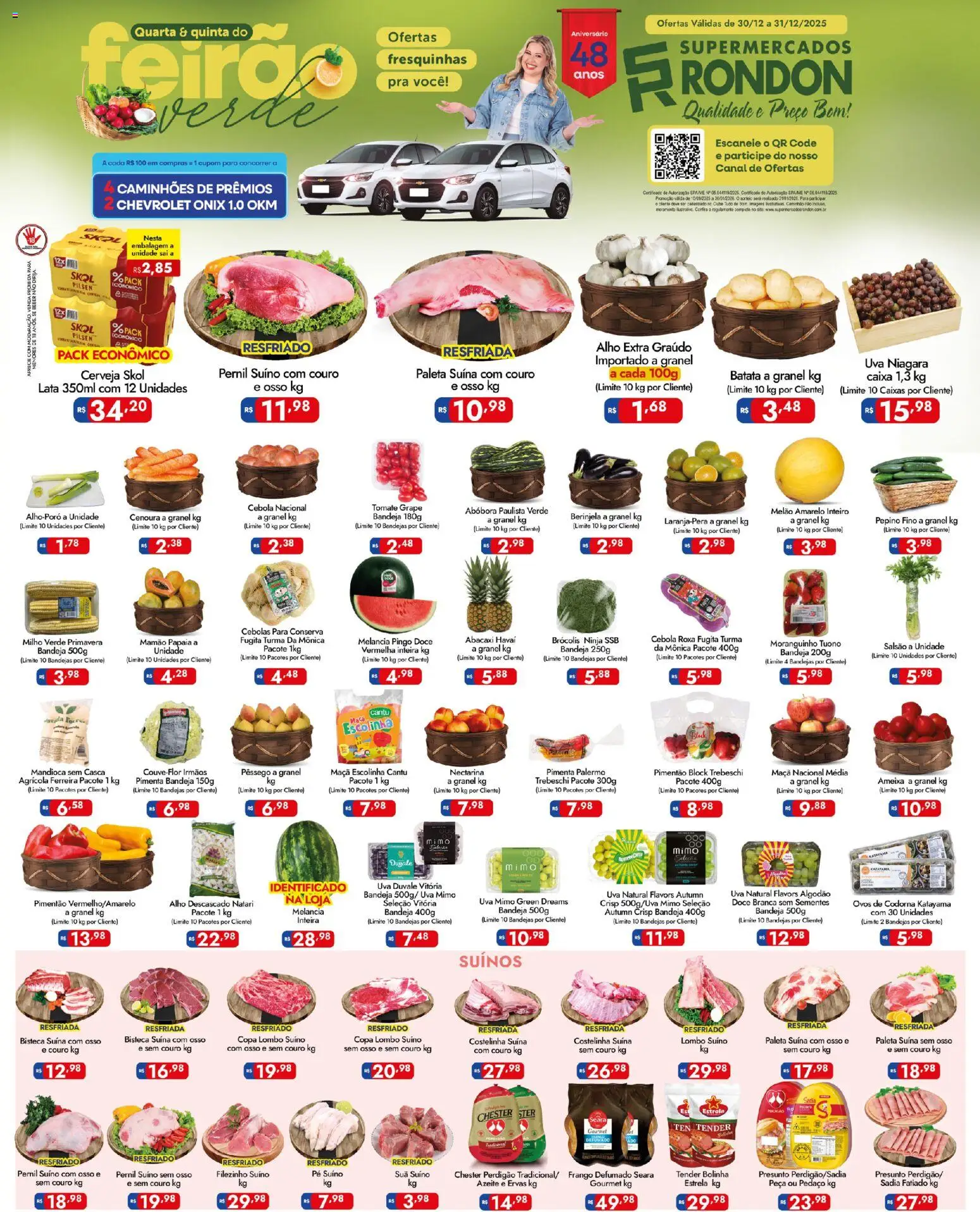 Supermercados Rondon Folheto - válido de 30.12.2025 | Página: 1 | Produtos: Mandioca, Milho verde, Caixa, Presunto