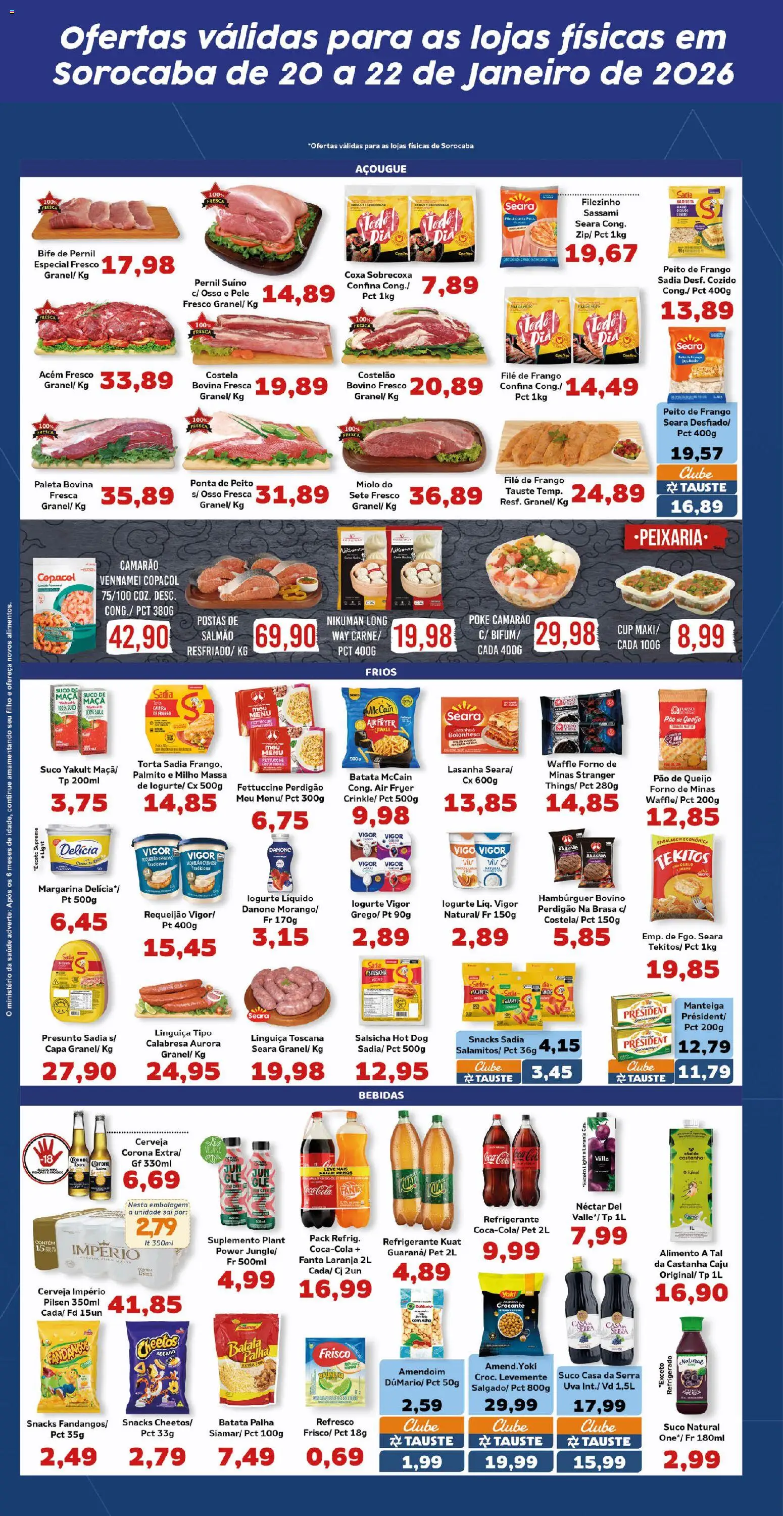 Tauste Folheto - válido de 20.01.2026 | Página: 4 | Produtos: Salmão, Linguiça, Refrigerante, Margarina