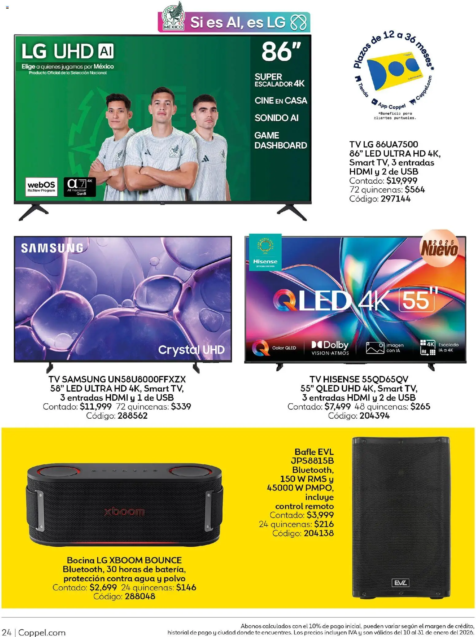 Nuevas ofertas de Coppel válidas en toda la República Mexicana desde el 10.01.2026. ¡Encuentra las mejores ofertas en Coppel catálogo Invierno! | Página: 25 | Productos: Agua, Control remoto, Té, Polvo