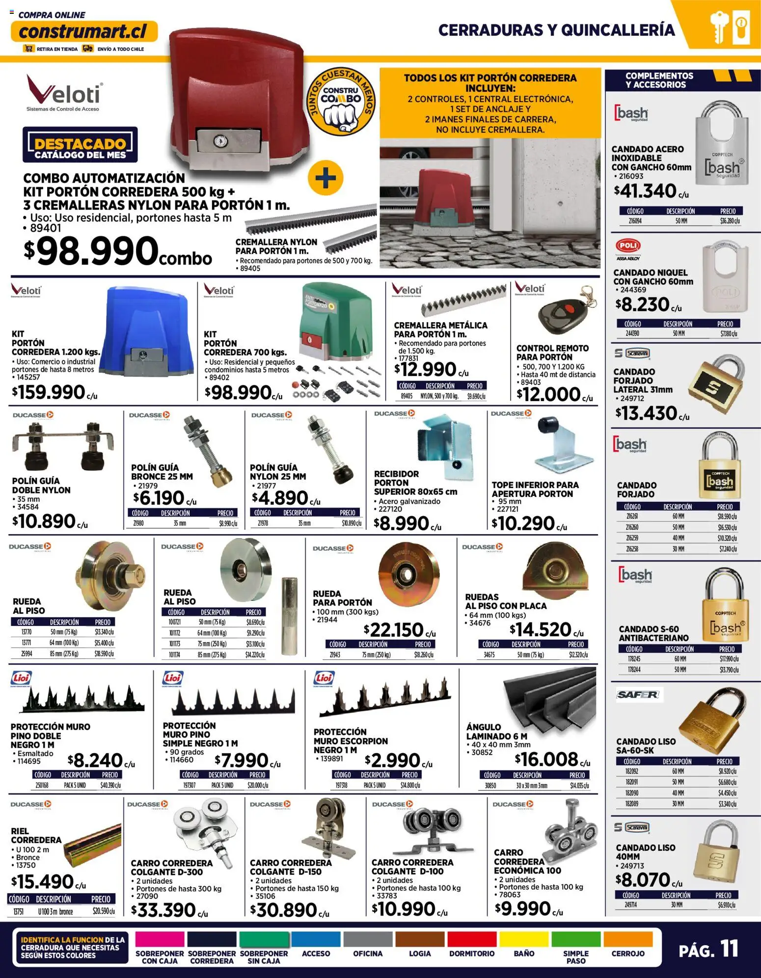 Construmart Ofertas │ válido desde el 01.12.2025 | Página: 11 | Productos: Cerradura, Riel, Recibidor, Candado