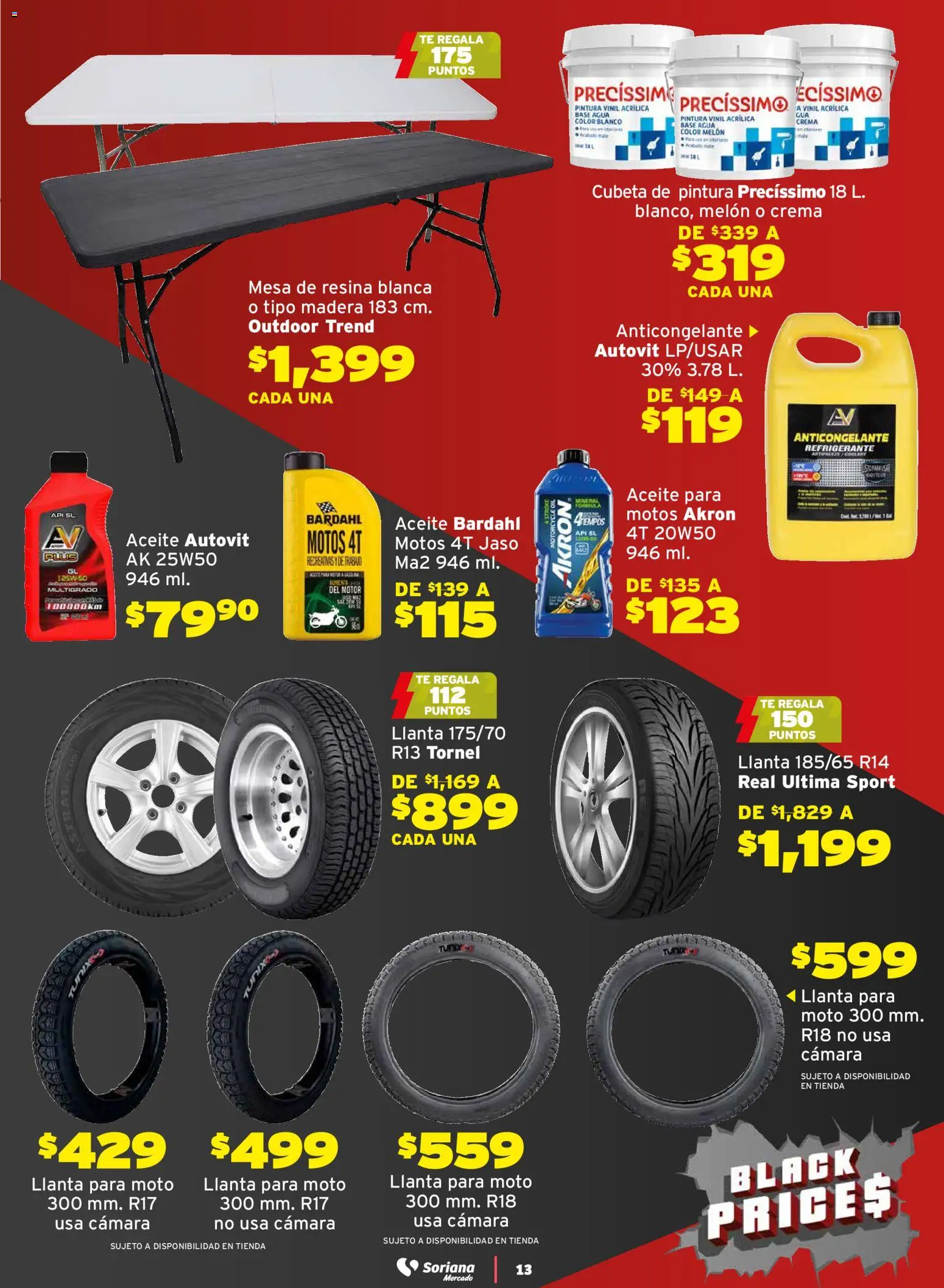 Nuevas ofertas de Soriana válidas en toda la República Mexicana desde el 21.11.2025. ¡Encuentra las mejores ofertas en Soriana - Black Prices Mercado Nacional! | Página: 13 | Productos: Melón, Cámara, Mesa, Pintura