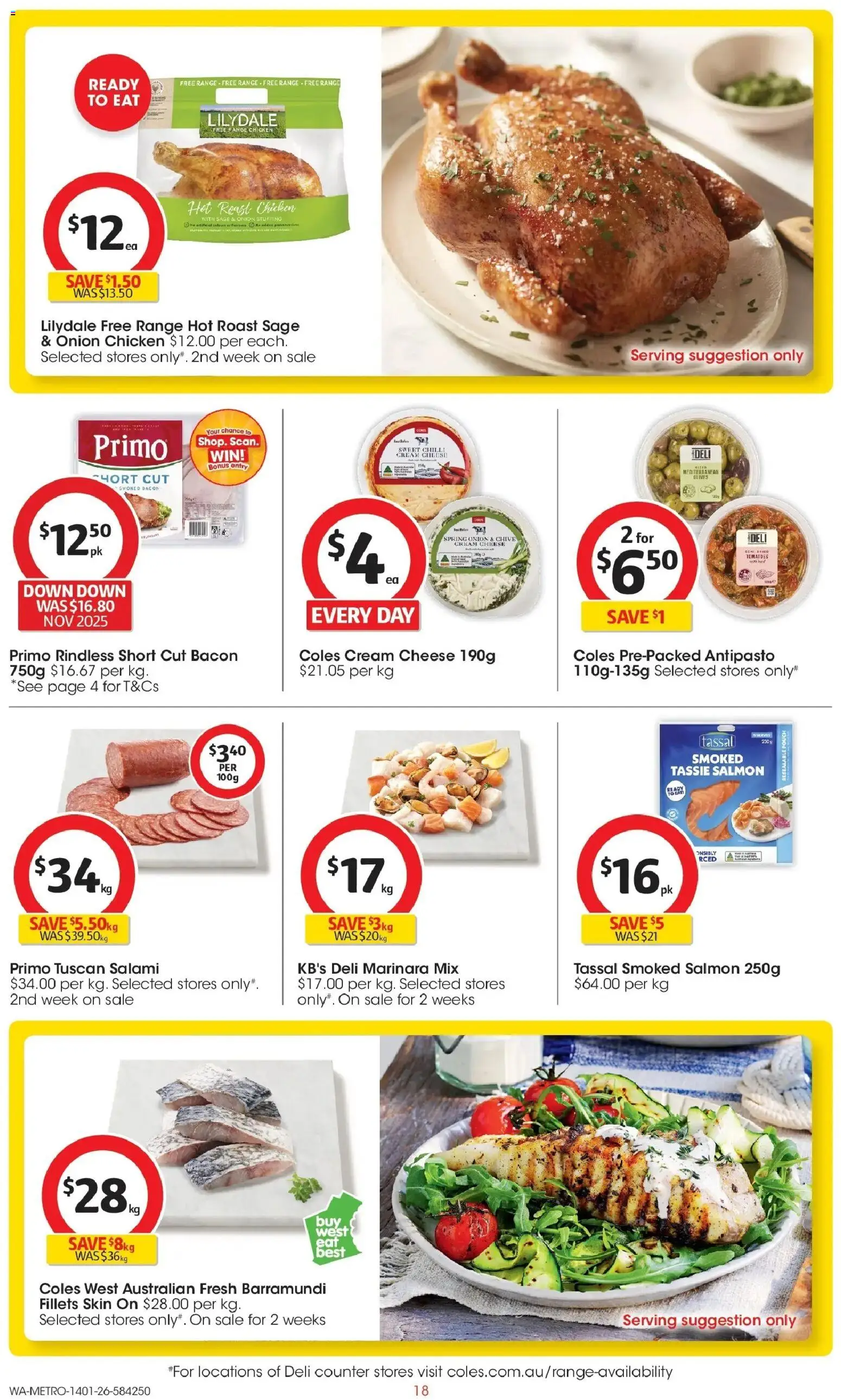 Coles catalogue - valid from 14.01.2026 | Page: 18 | Products: Cheese, Salami, Cream, Chilli