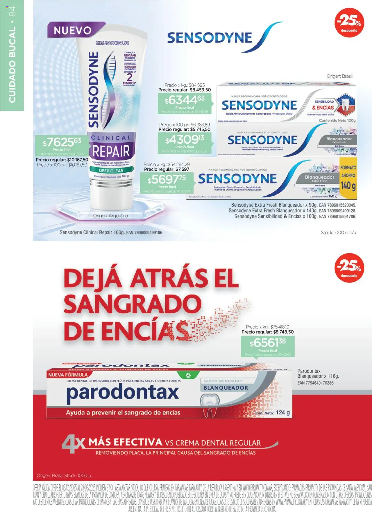 Farmacity catálogo │ válido desde el 03.06.2025 | Página: 84 | Productos: Peso, Crema