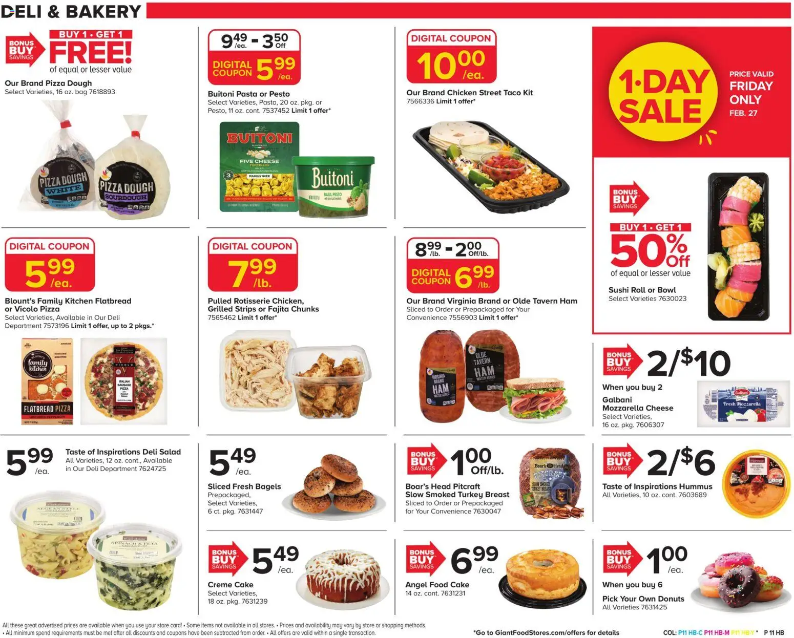 Giant Weekly Ad - valid from 27.02.2026 | Page: 12 | Products: Ham, Pasta, Salad, Water