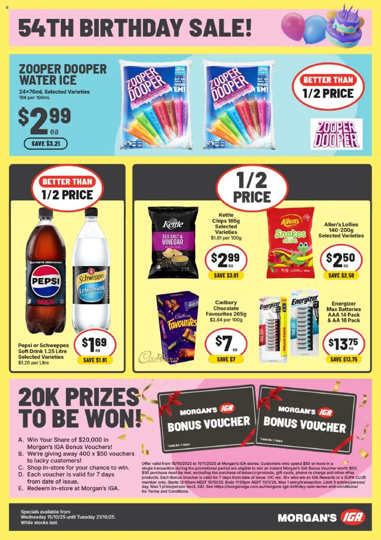 IGA catalogue - valid from 15.10.2025 | Page: 2 | Products: Water, Sugar, Batteries, Phone