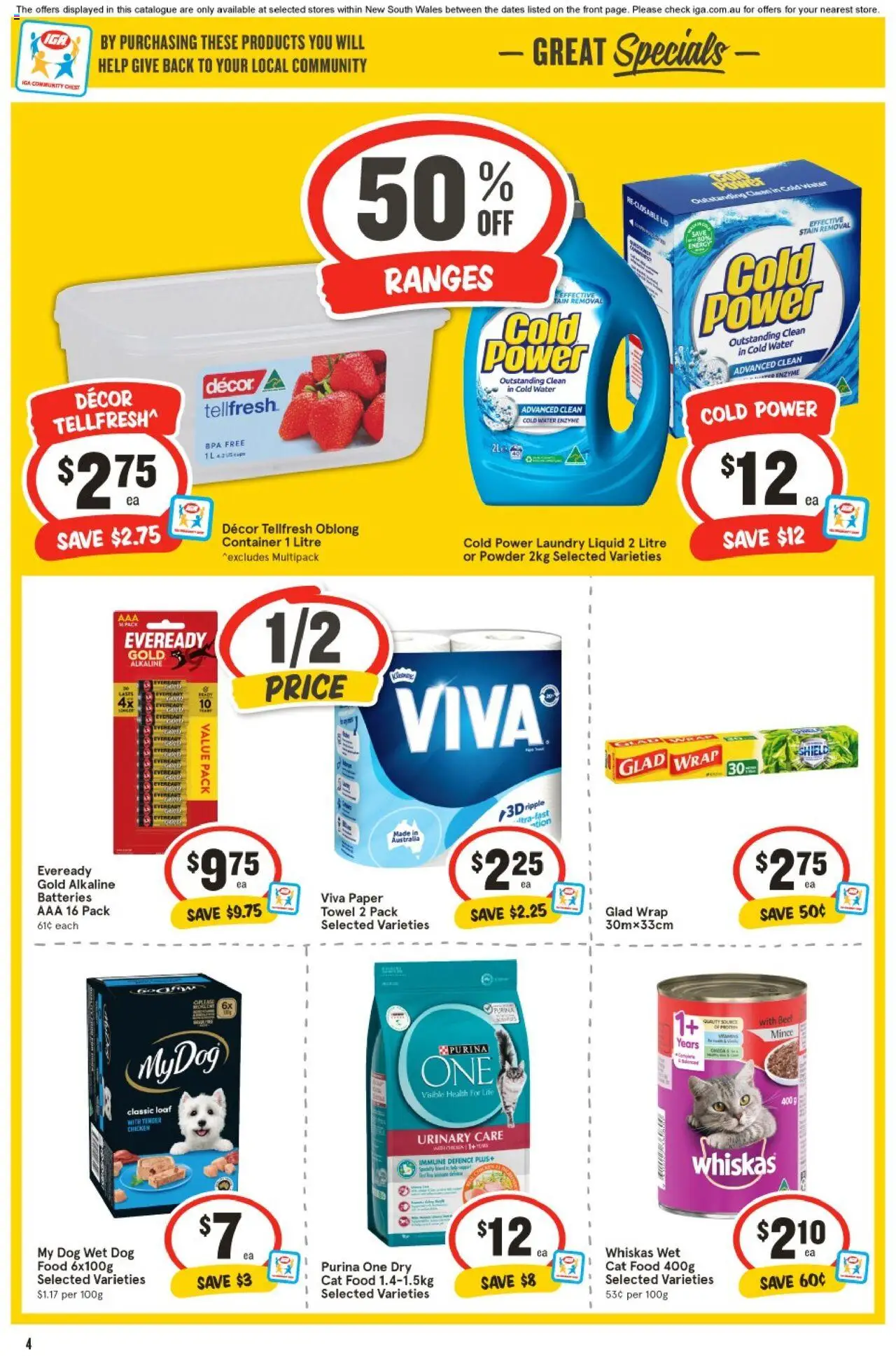 IGA catalogue - valid from 06.08.2025 | Page: 4 | Products: Cheese, Cream, Sausage, Pies