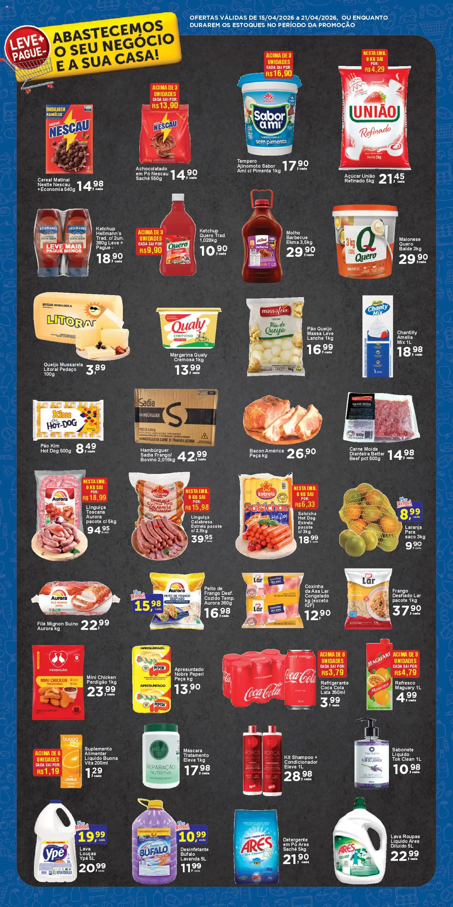 Rossi Supermercados Folheto - válido de 15.04.2026 | Página: 3 | Produtos: Pera, Pão, Carne moída, Balde