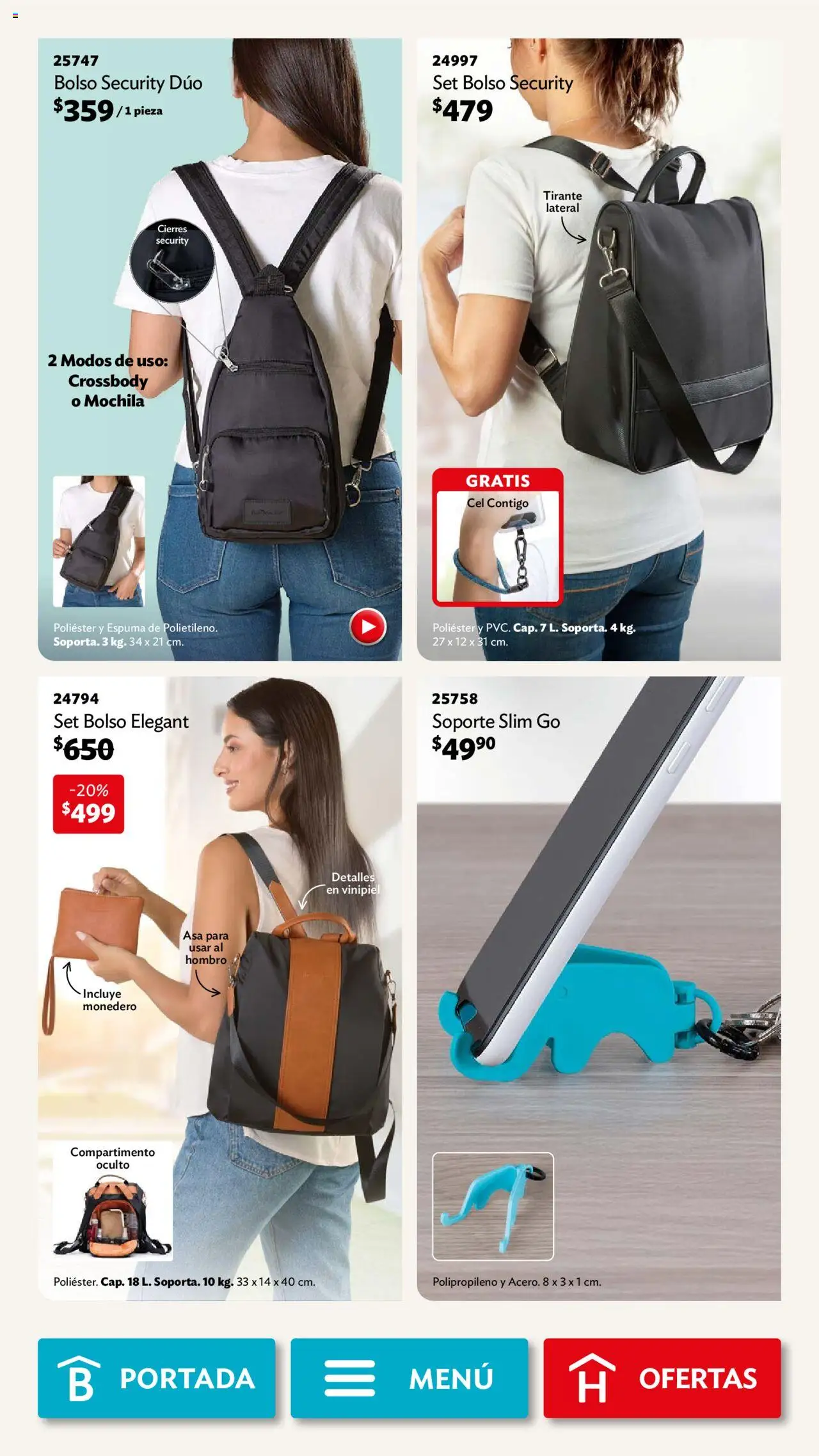 Nuevas ofertas de Betterware válidas en toda la República Mexicana desde el 01.09.2025. ¡Encuentra las mejores ofertas en Betterware - Campaña 9 2025! | Página: 113 | Productos: Monedero, Bolso, Mochila, Espuma