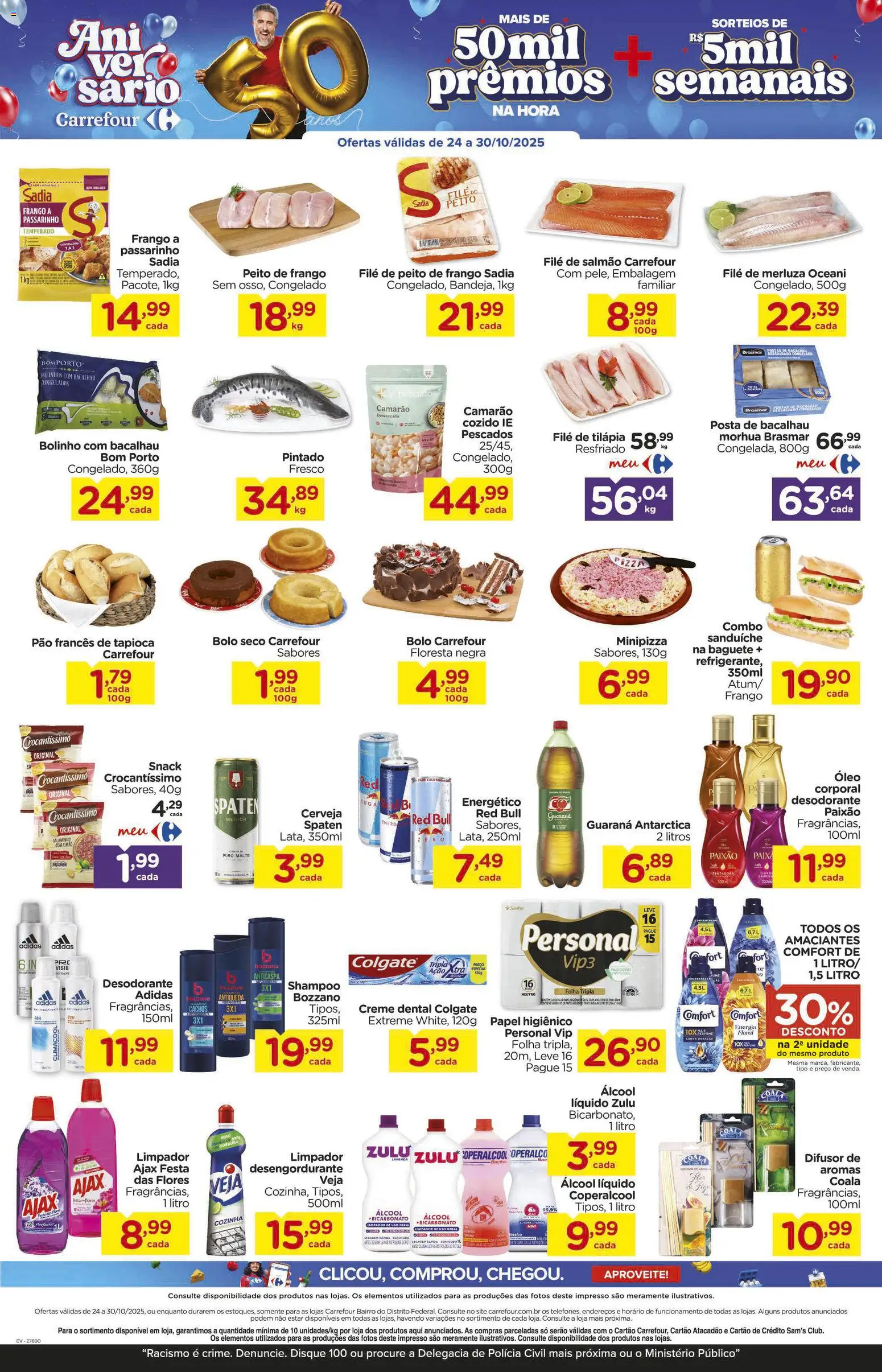Carrefour Bairro Folheto - válido de 24.10.2025 | Página: 3 | Produtos: Energético, Flores, Frango, Filé de tilápia