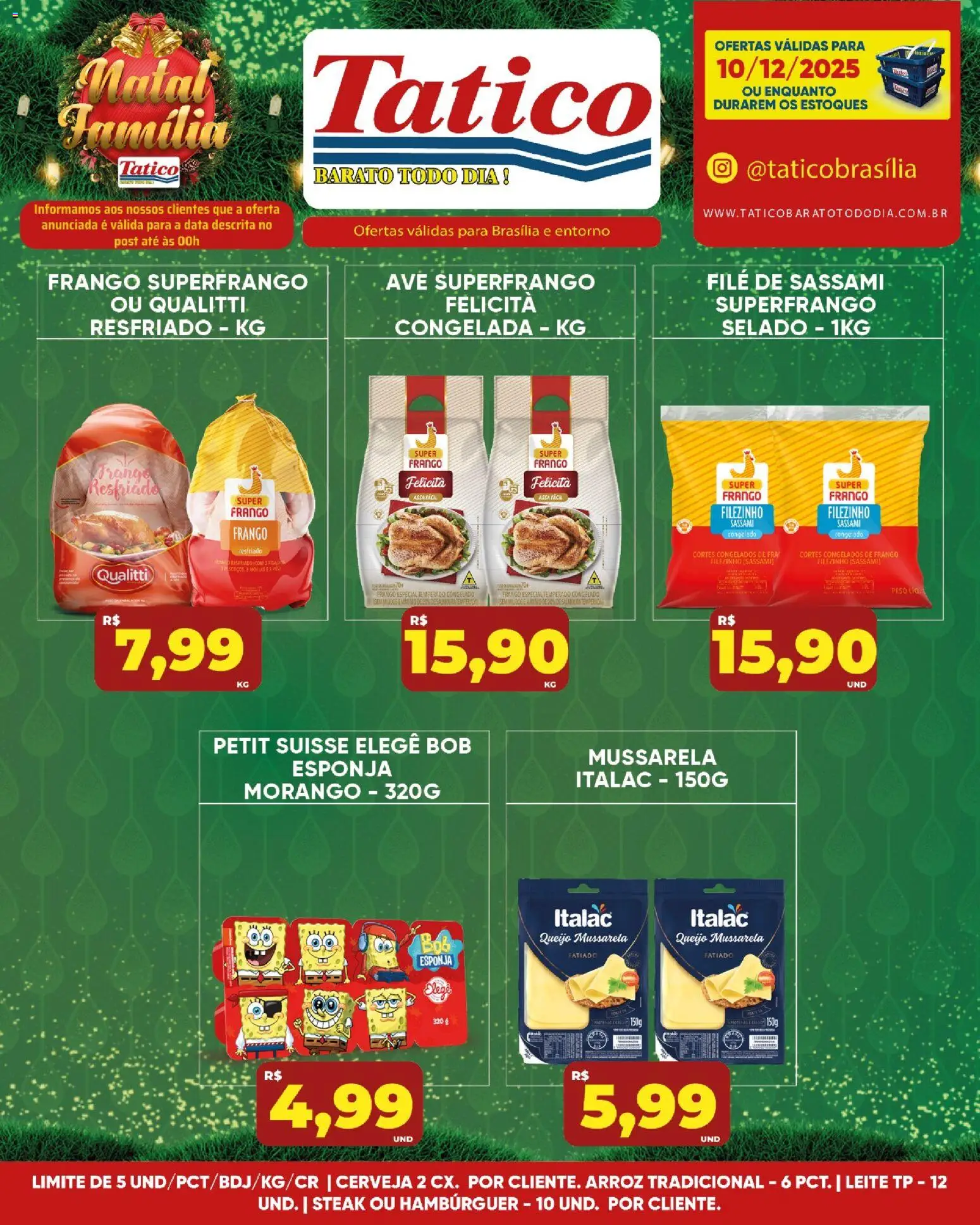 Tatico Folheto - válido de 10.12.2025 | Página: 8 | Produtos: Esponja, Cerveja, Hambúrguer, Mussarela