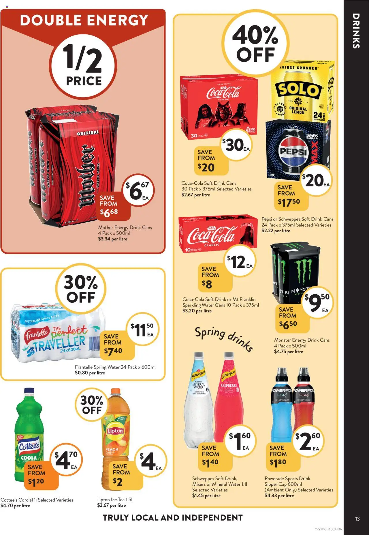 Foodworks catalogue - valid from 01.10.2025 | Page: 13 | Products: Energy drink, Tea, Water, Raspberry