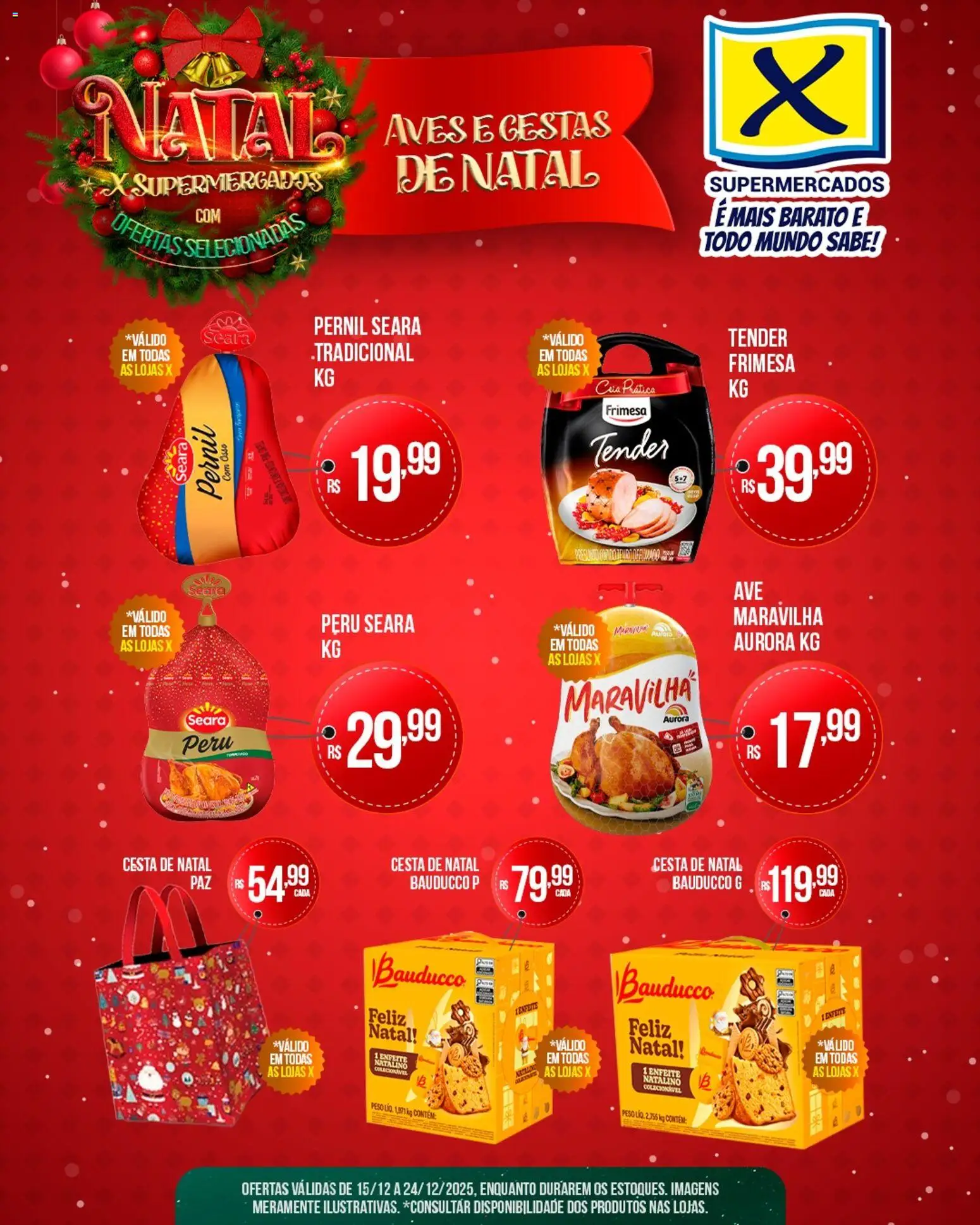 X Supermercados Folheto - válido de 15.12.2025 | Página: 3 | Produtos: Tender, Pernil, Cesta