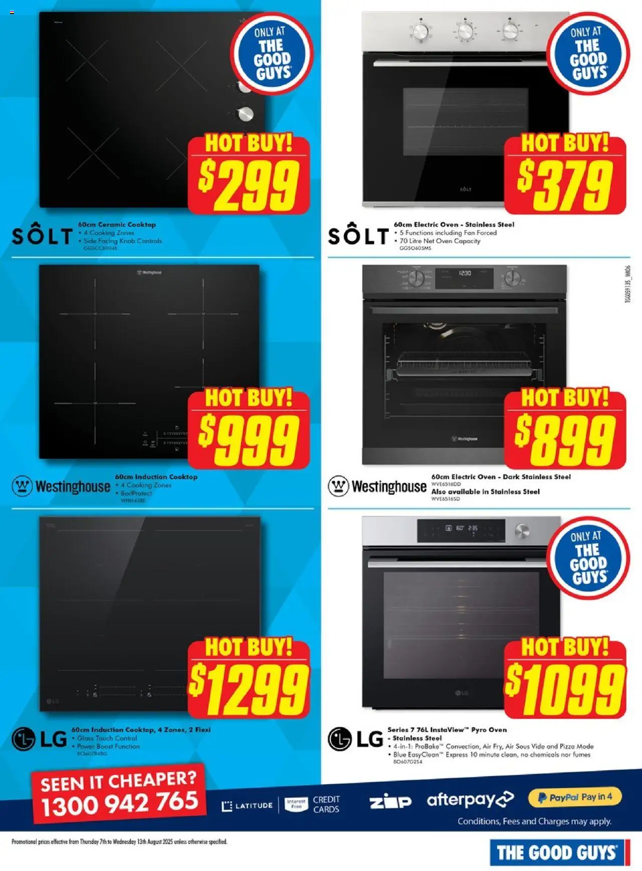 The Good Guys catalogue - valid from 06.08.2025 | Page: 5 | Products: Pizza, Oven, Cooktop, Fan