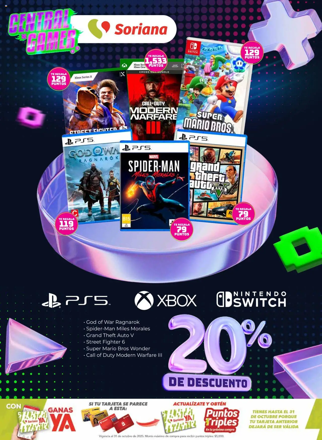 Nuevas ofertas de Soriana válidas en toda la República Mexicana desde el 31.07.2025. ¡Encuentra las mejores ofertas en Soriana - Central Gamer Exclusivo en línea! | Página: 6 | Productos: Té, Xbox