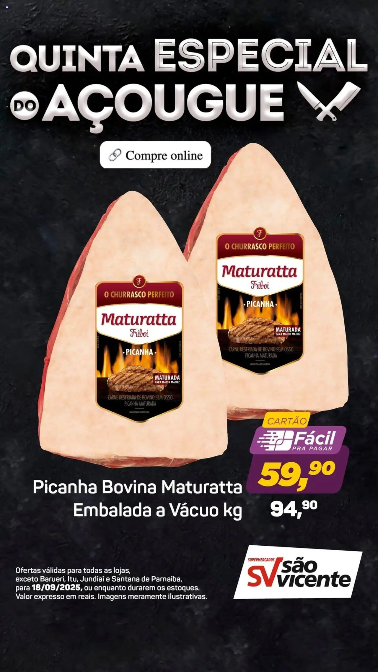 Supermercados São Vicente Folheto - válido de 18.09.2025 | Página: 9 | Produtos: Picanha, Carne