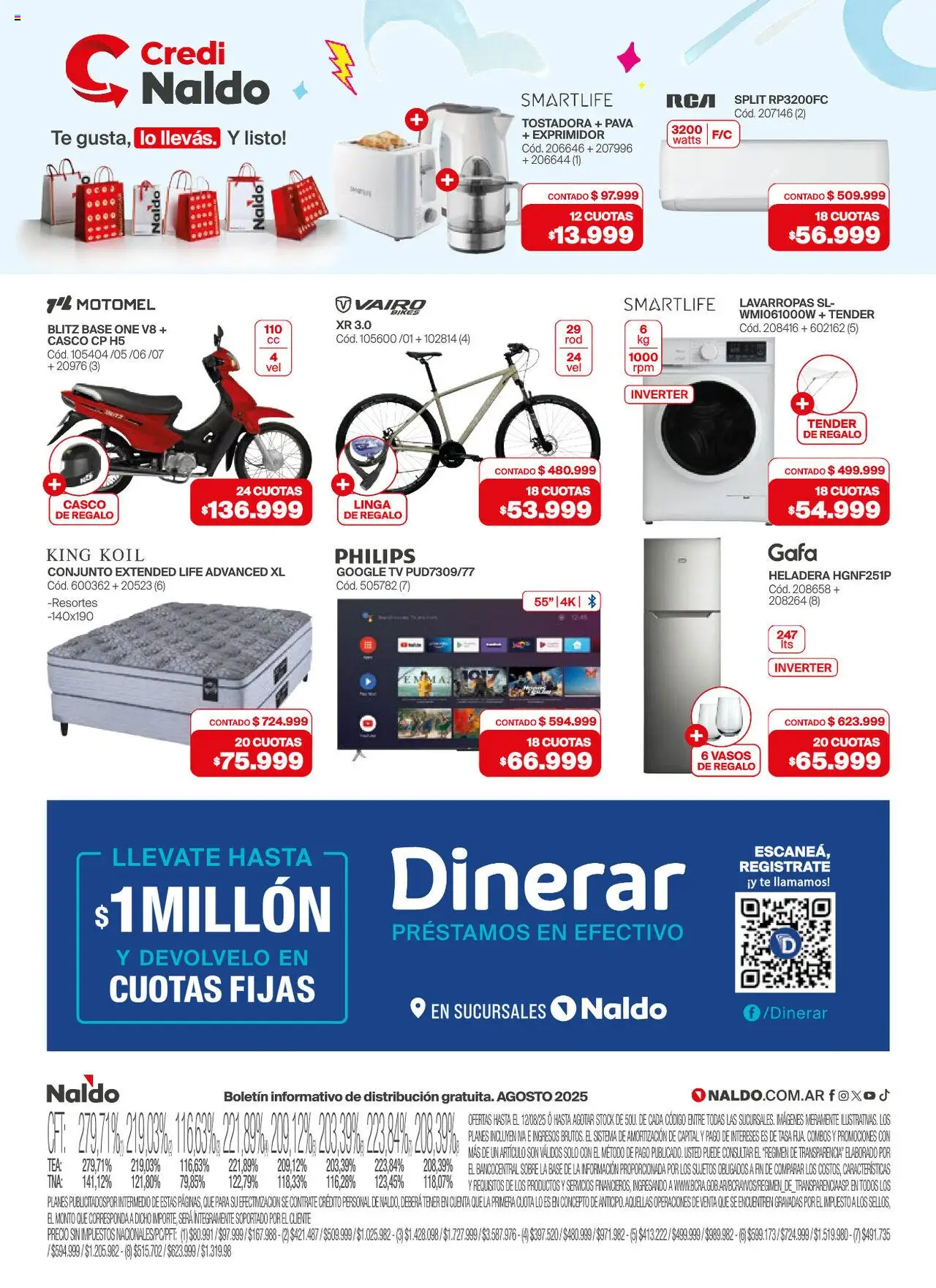 Naldo catálogo │ válido desde el 01.08.2025 | Página: 16 | Productos: Exprimidor, Heladera, Té, Vasos