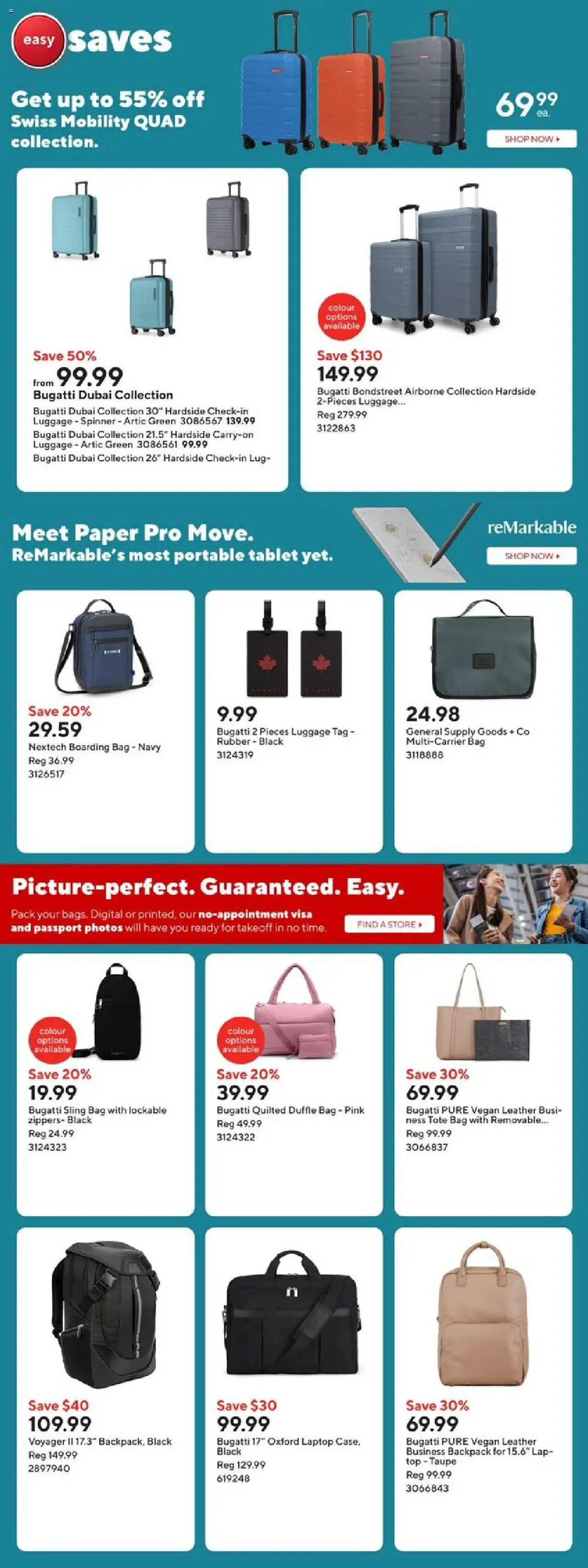 Staples flyer valid from 03.10.2025 | Page: 3 | Products: Backpack, Luggage, Tablet, Bag