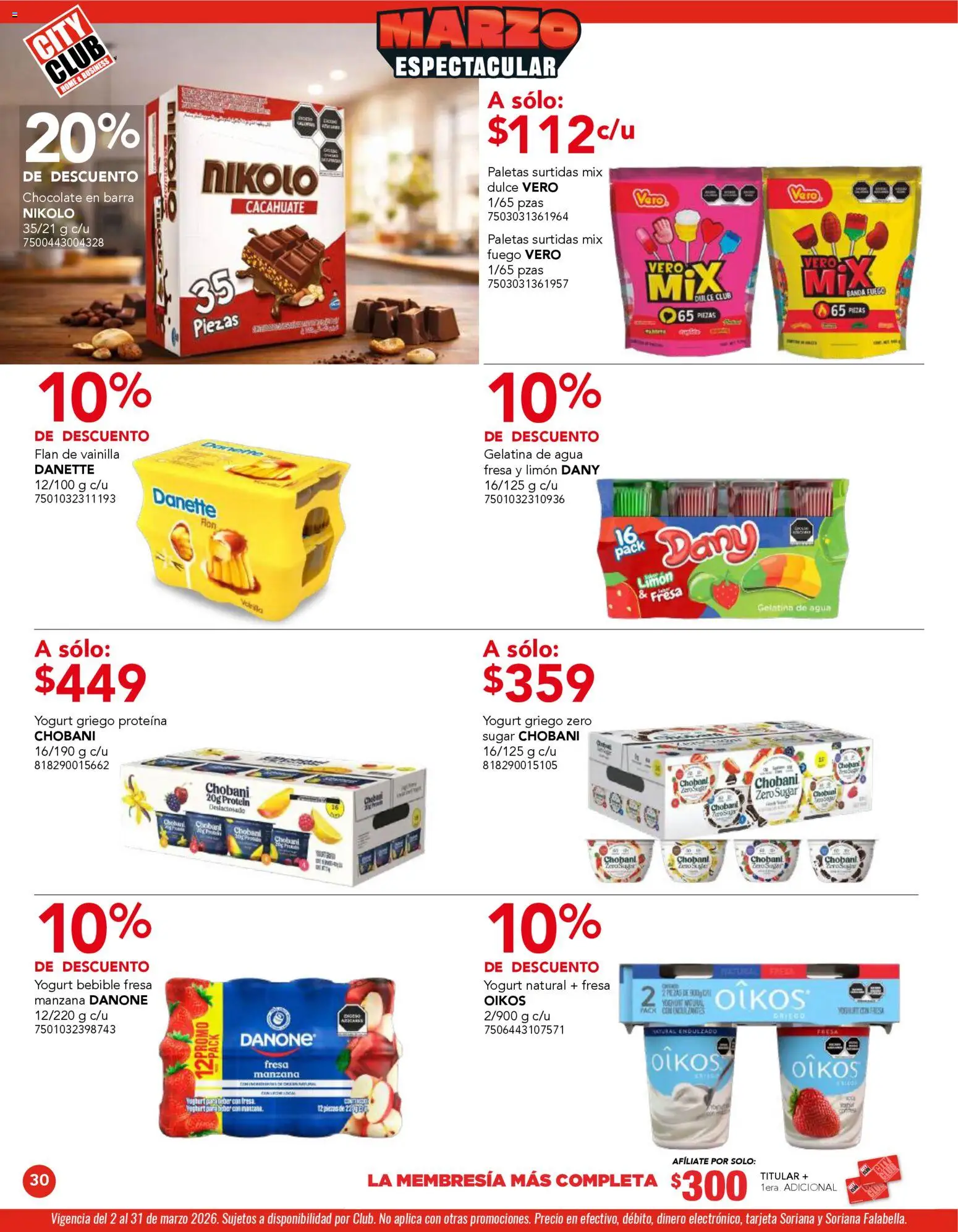 Nuevas ofertas de City Club válidas en toda la República Mexicana desde el 02.03.2026. ¡Encuentra las mejores ofertas en City Club catálogo! | Página: 30 | Productos: Cacahuate, Manzana, Agua, Limón