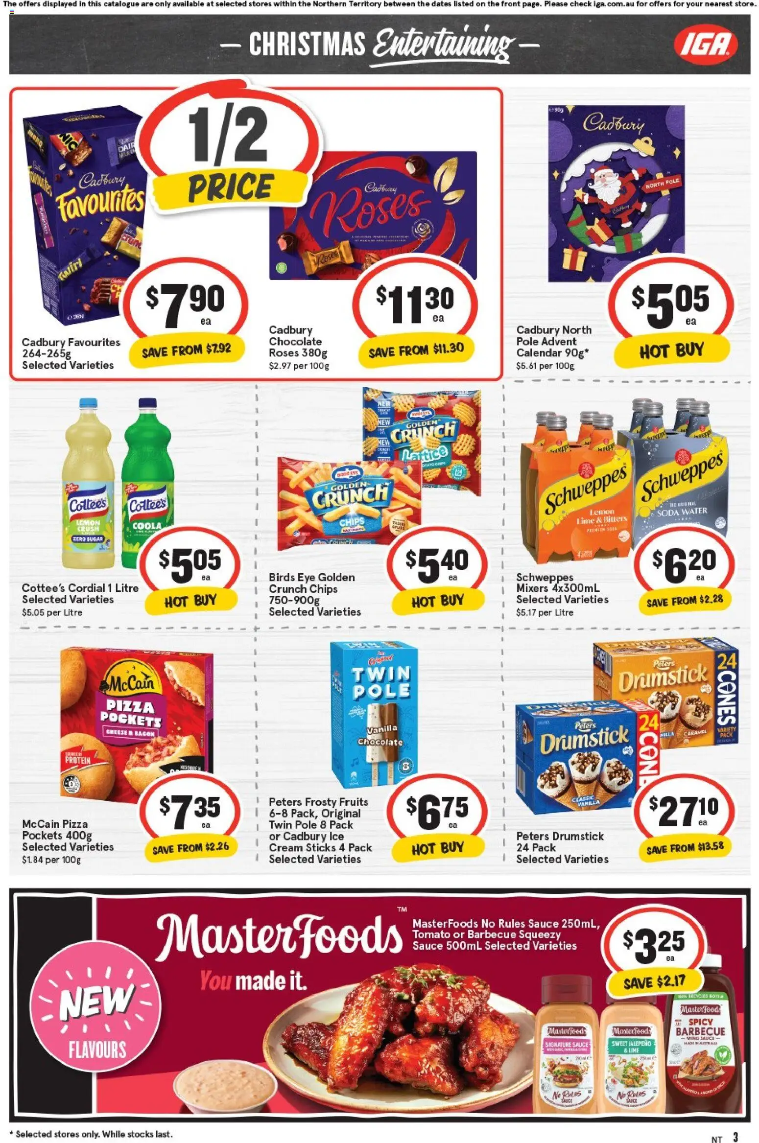 IGA catalogue - valid from 29.10.2025 | Page: 3 | Products: Chocolate, Chips, Water, Sugar