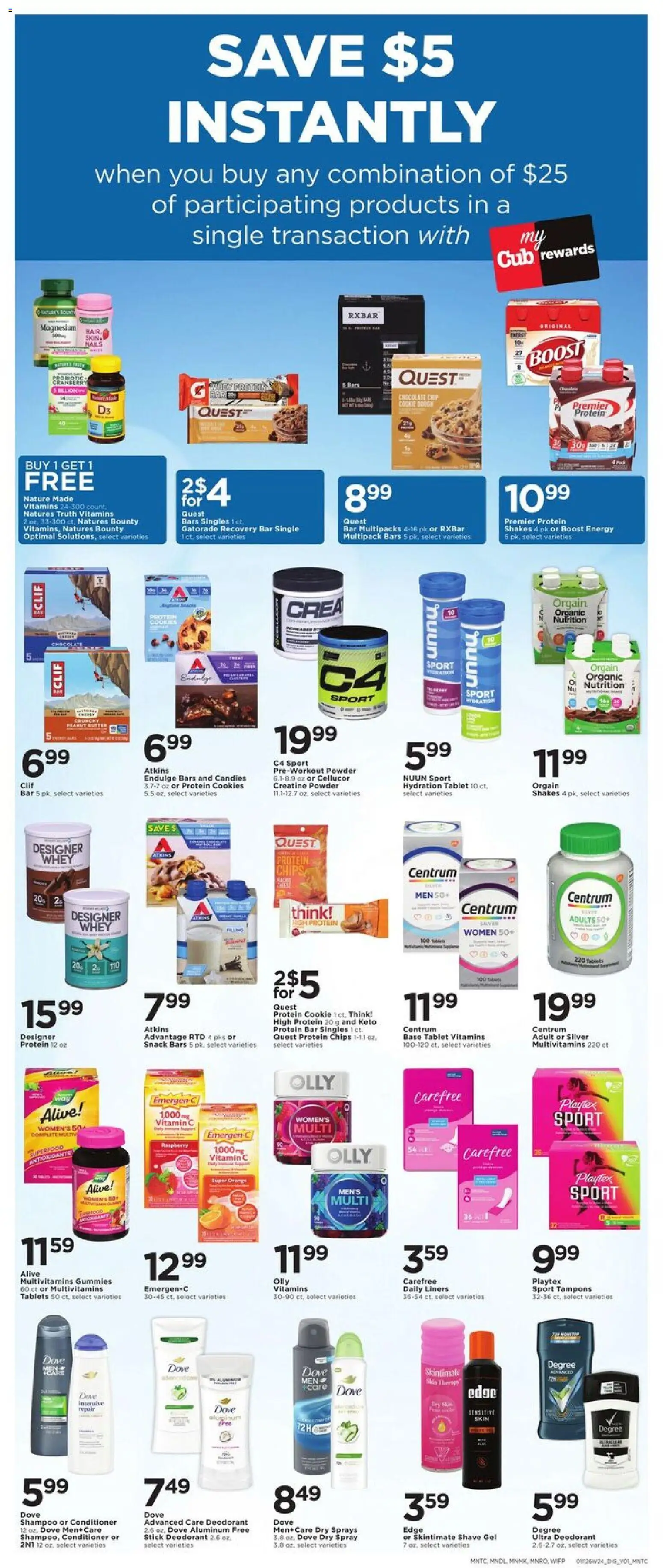 Cub Foods Weekly Ad - valid from 10.01.2026 | Page: 7 | Products: Powder, Shampoo, Conditioner, Tampons