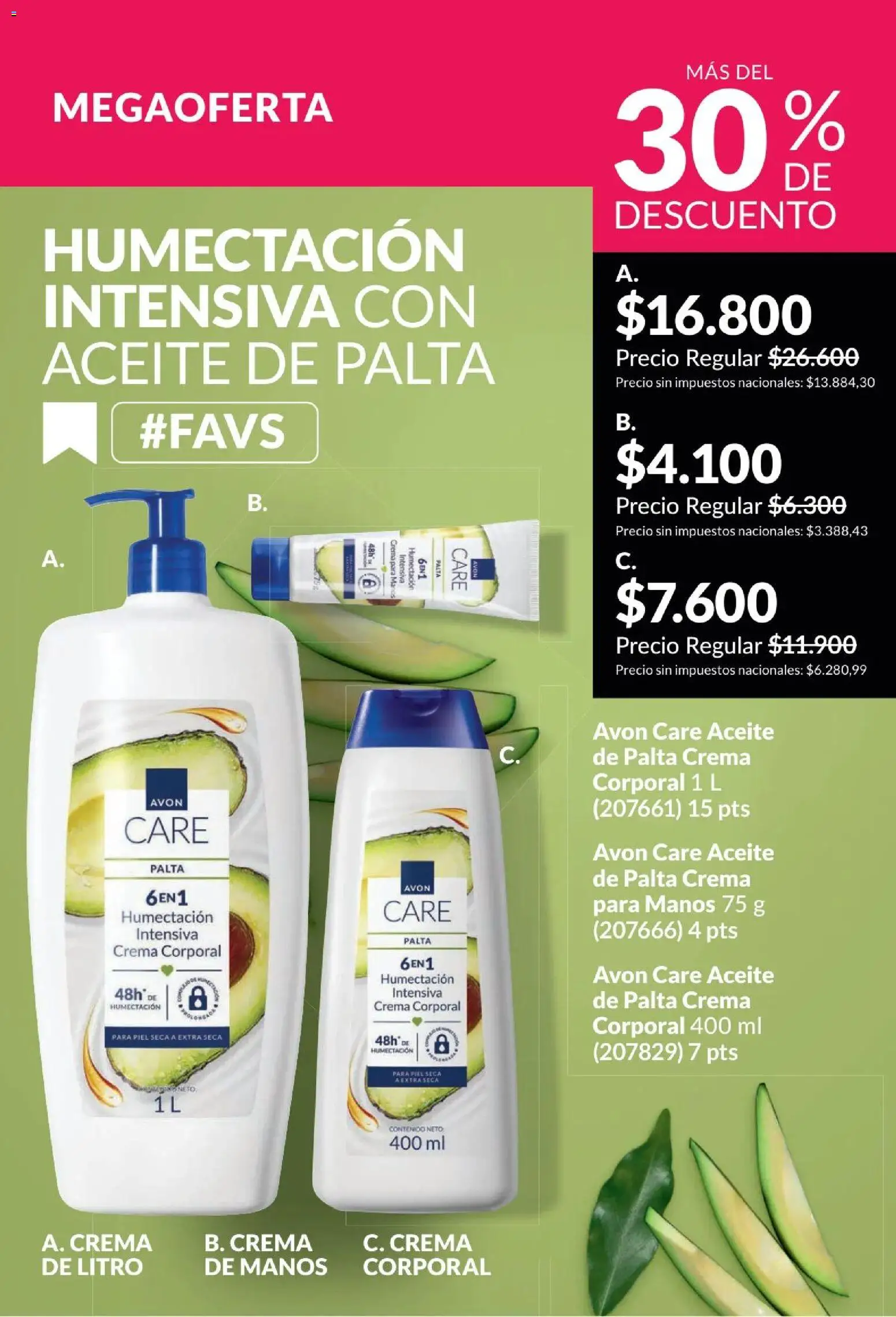 Catálogo AVON Campaña 4/2026 │ válido desde el 01.04.2026 | Página: 200 | Productos: Aceite, Palta, Crema