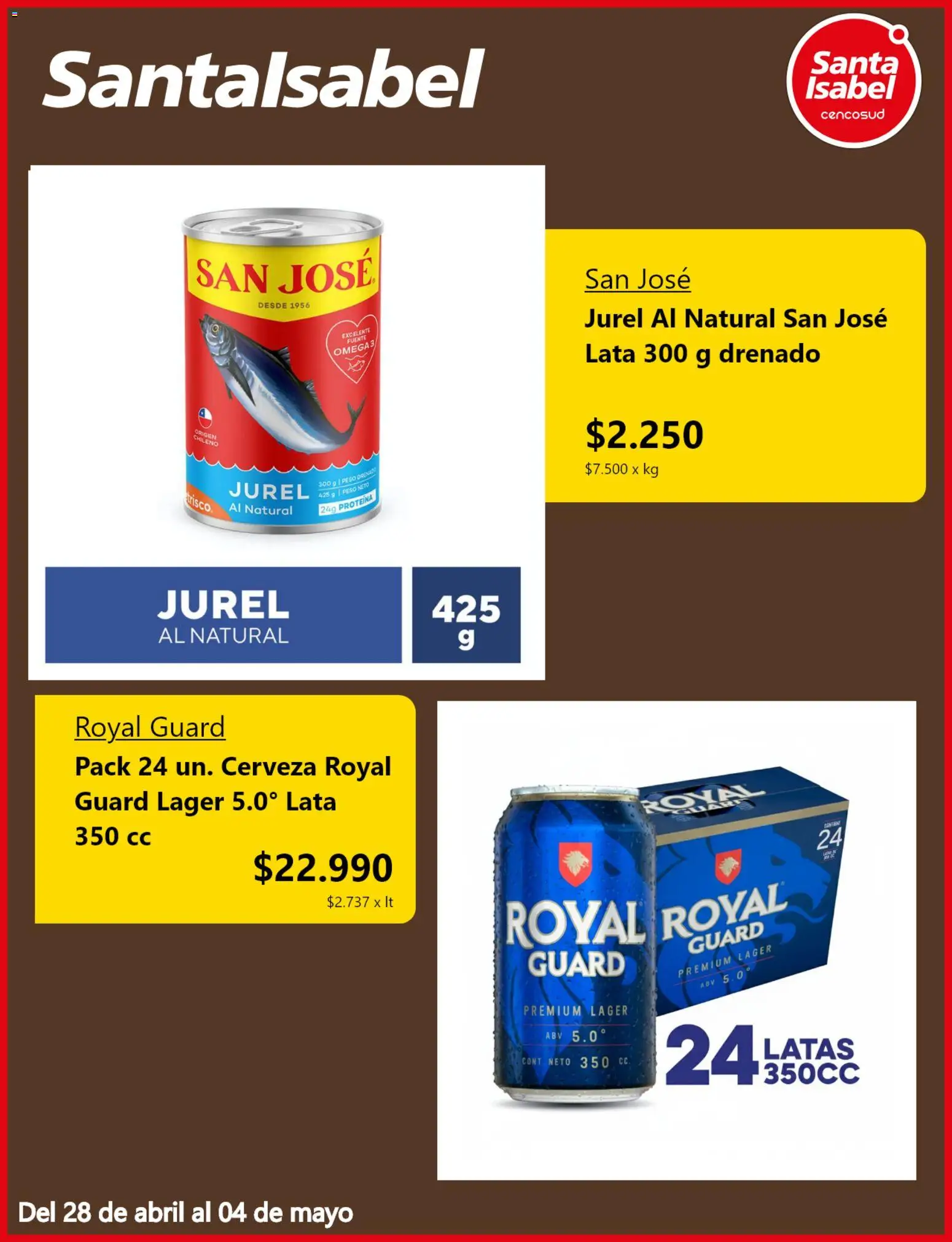 Santa Isabel Ofertas  │ válido desde el 28.04.2026 | Página: 2 | Productos: Peso, Cerveza, Fuente