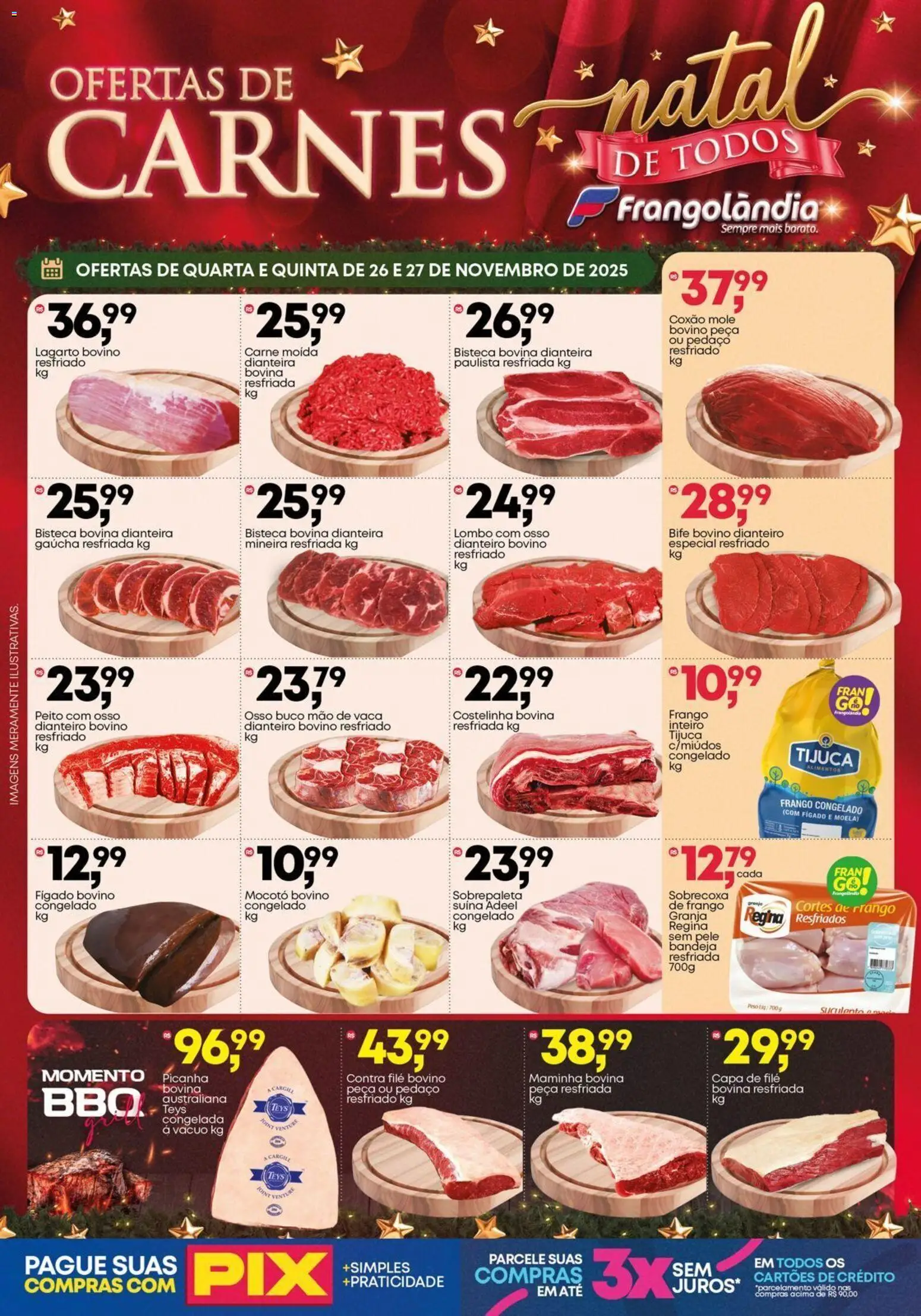 Frangolândia Folheto - válido de 26.11.2025 | Página: 1 | Produtos: Maminha, Moela, Carne, Bandeja