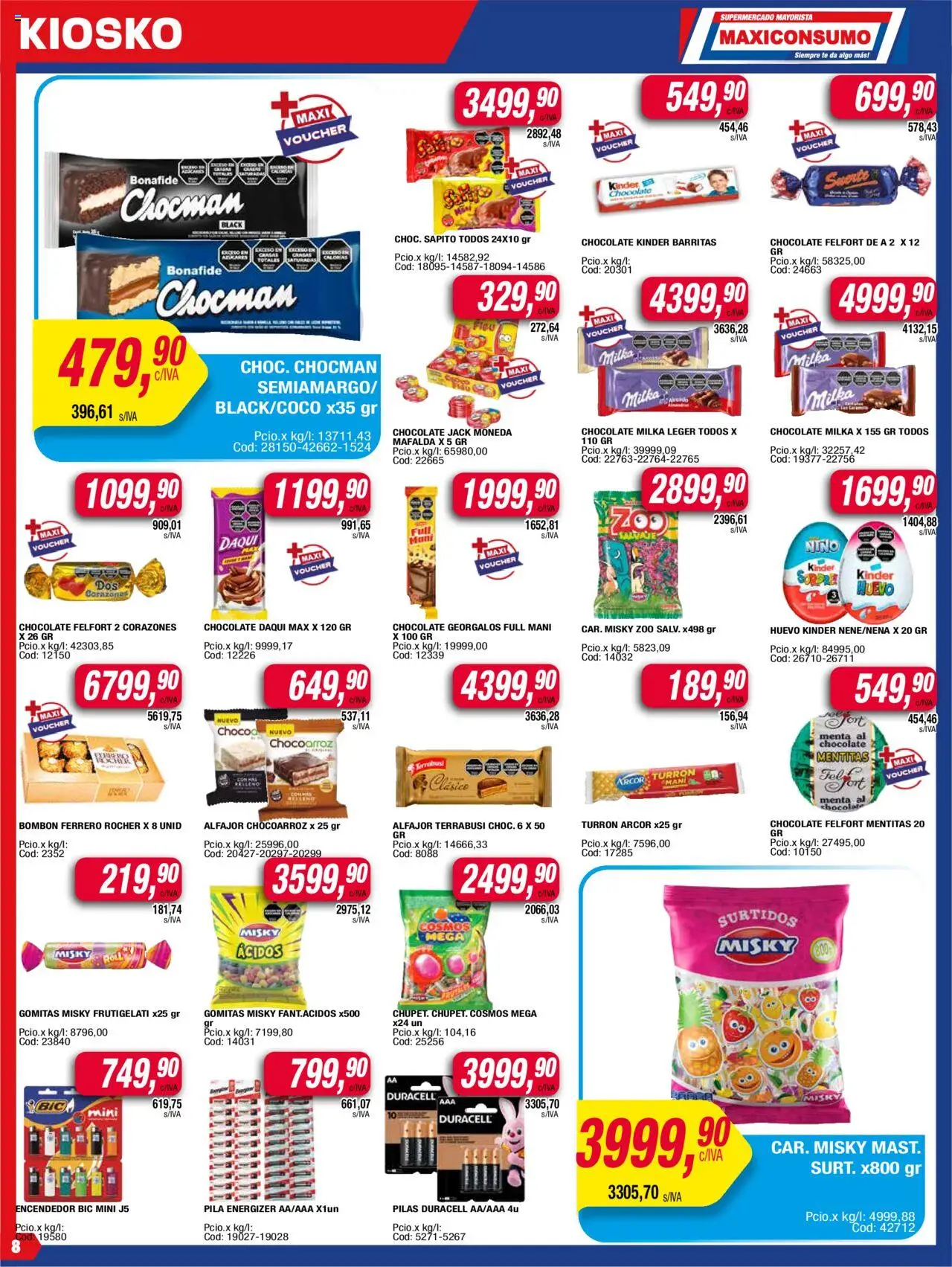 Maxiconsumo ofertas │ válido desde el 11.08.2025 | Página: 8 | Productos: Pila, Gomitas, Mani, Huevo