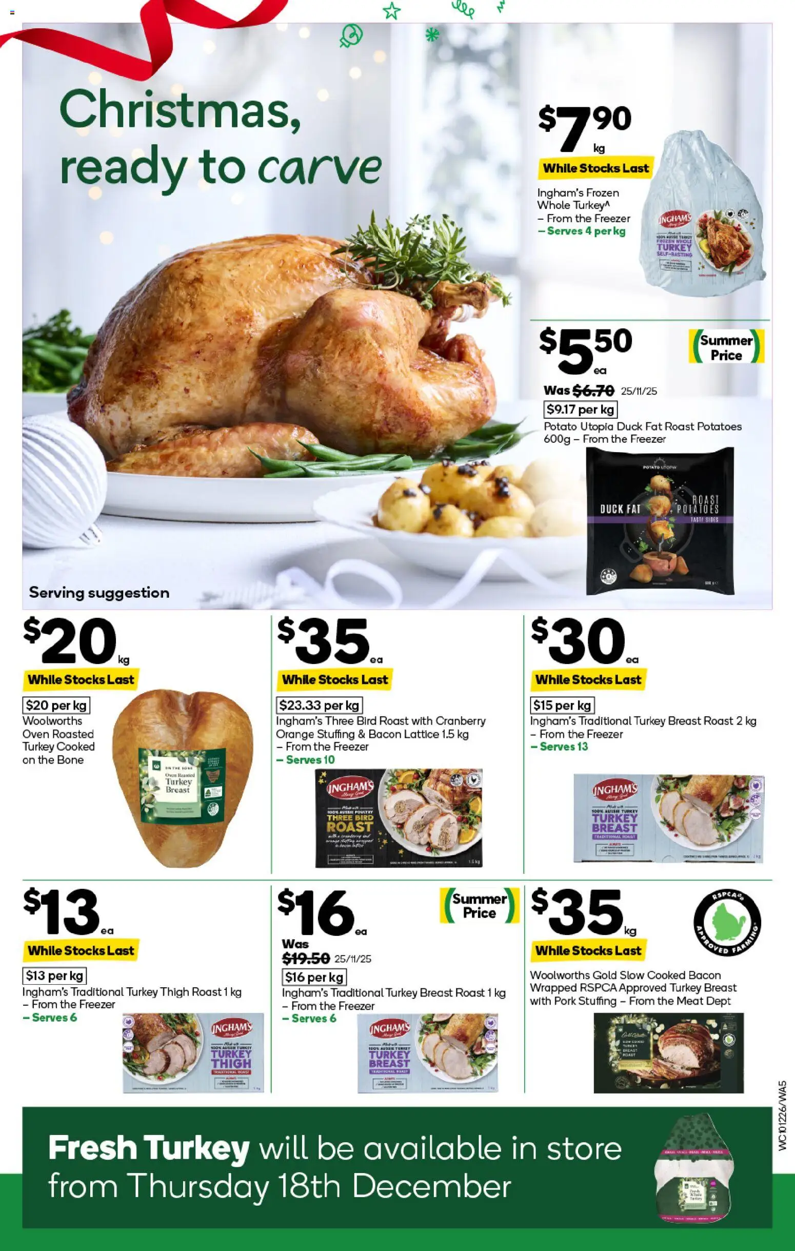 Woolworths catalogue - valid from 10.12.2025 | Page: 5 | Products: Bacon, Potatoes, Turkey, Freezer