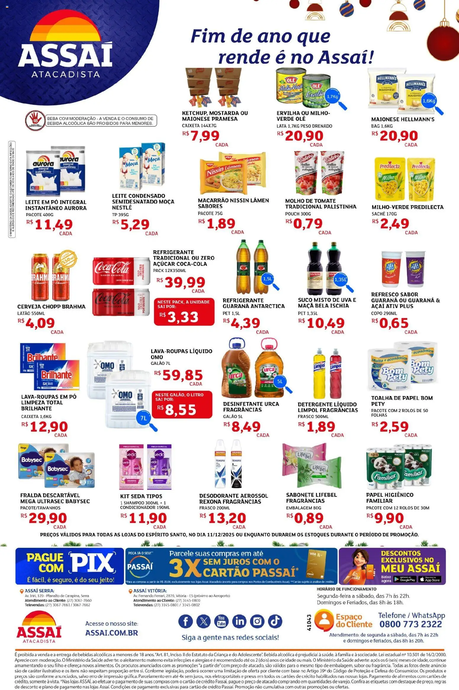 Assaí Atacadista Folheto - válido de 11.12.2025 | Página: 2 | Produtos: Refresco, Macarrão, Bebida, Papel higiênico
