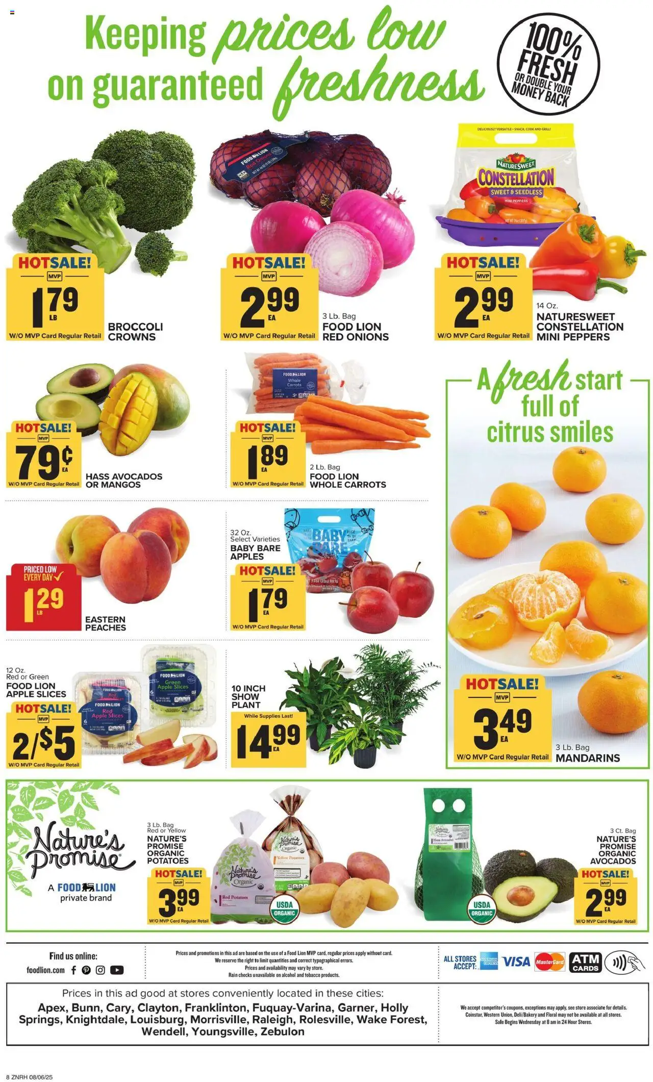 Food Lion Weekly Ad - valid from 06.08.2025 | Page: 8 | Products: Broccoli, Peppers, Apples, Grill