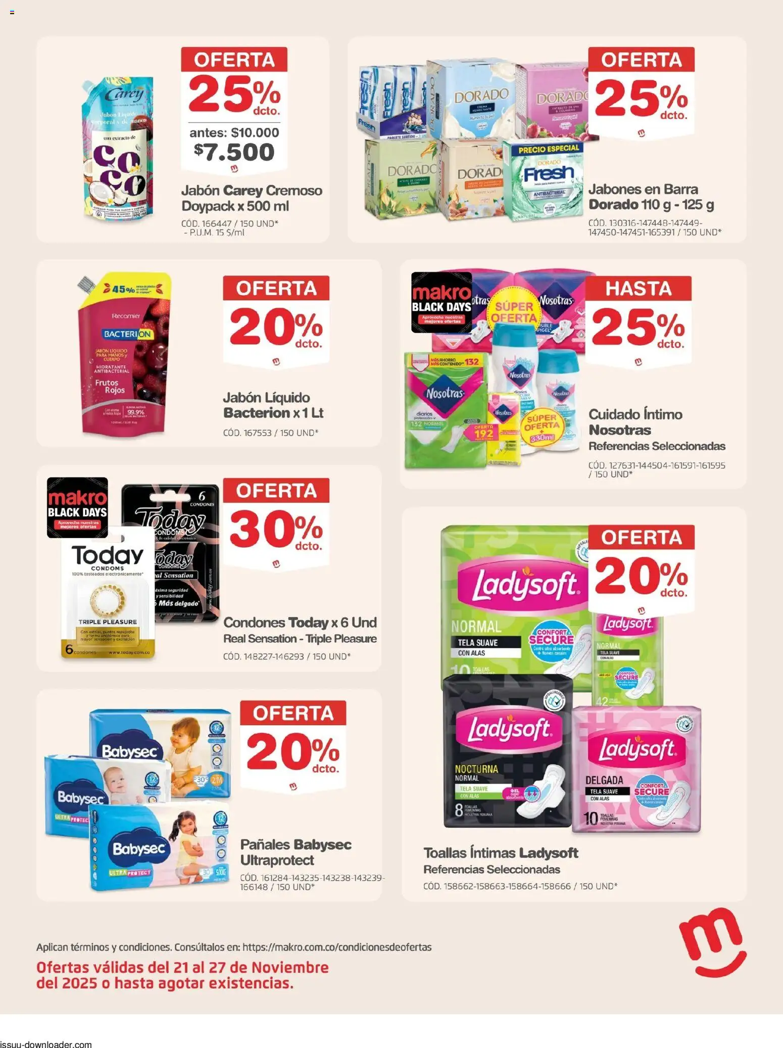Makro revista - valida desde el 21.11.2025 | Página: 25 | Productos: Jabón líquido, Condones, Jabón, Huevos