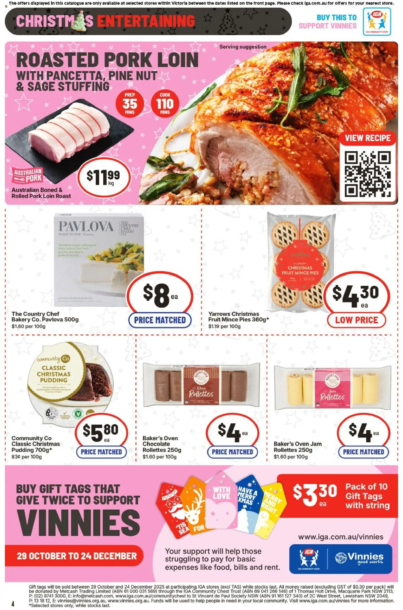 IGA catalogue - valid from 10.12.2025 | Page: 4 | Products: Pudding, Pies, Pavlova, Oven