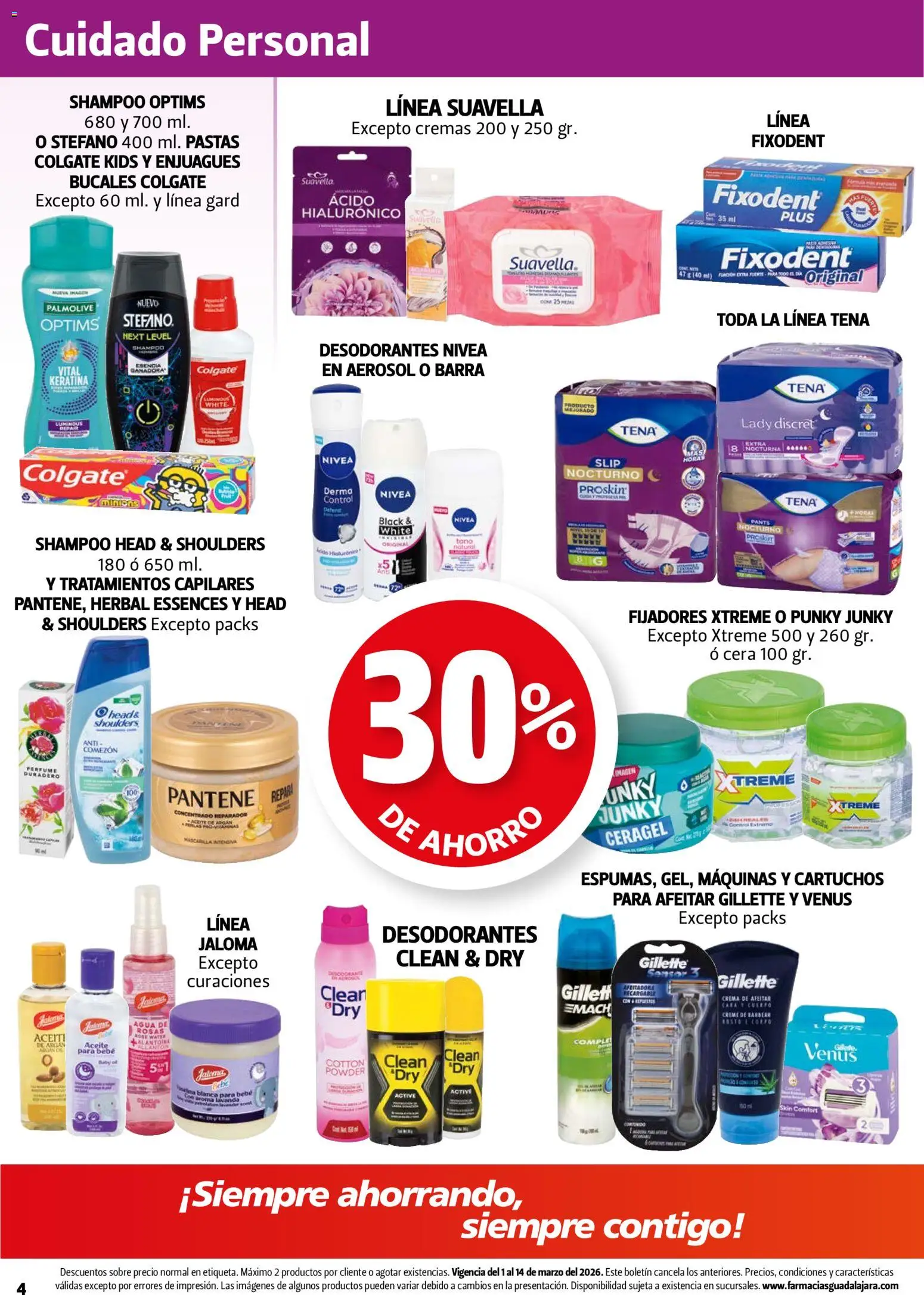 Nuevas ofertas de Farmacia Guadalajara válidas en toda la República Mexicana desde el 01.03.2026. ¡Encuentra las mejores ofertas en Farmacia Guadalajara catálogo! | Página: 4 | Productos: Cera, Barra, Sobre, Pants